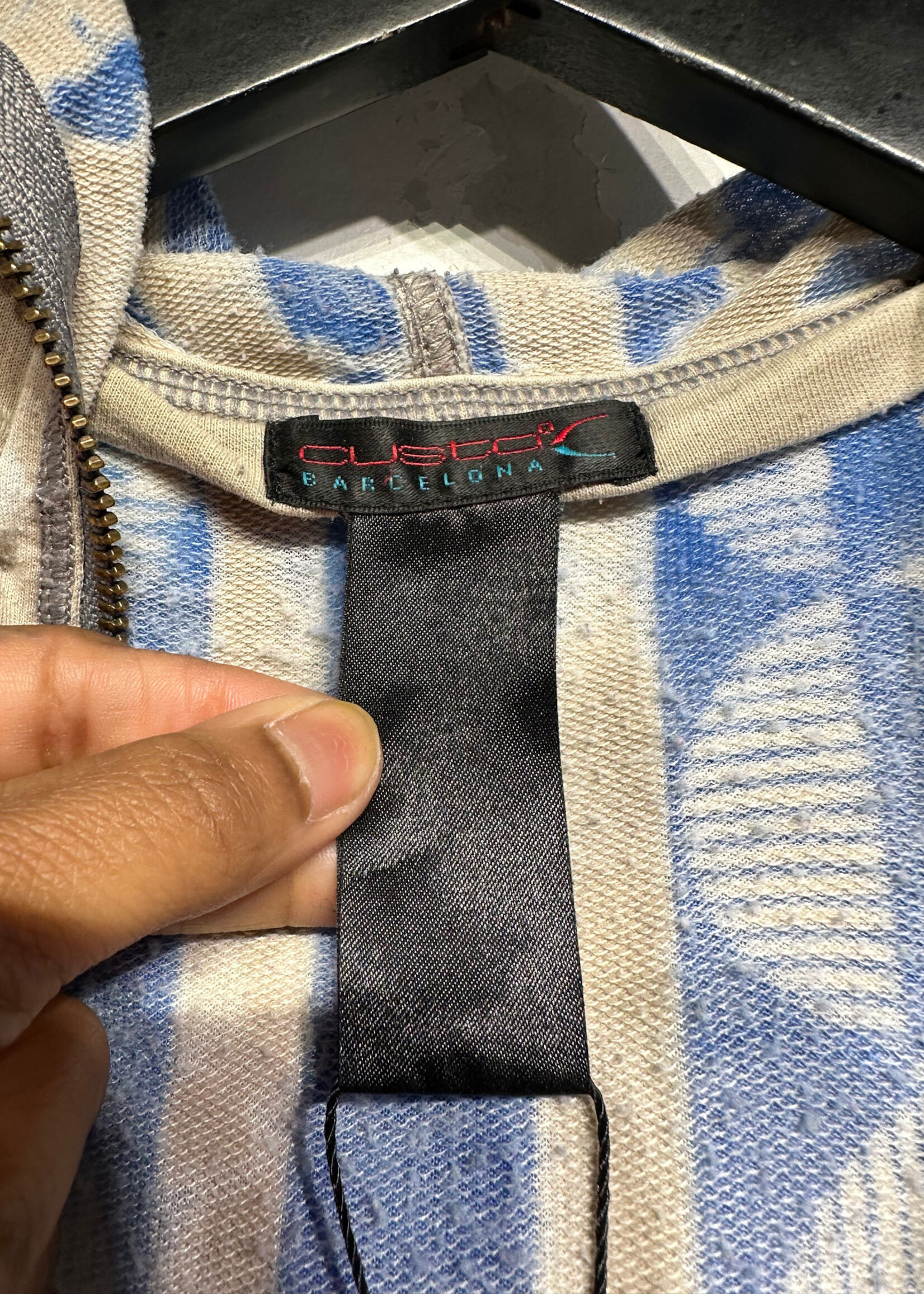 Custo Blue AOP Full Zip Hoodie S/M AS IS