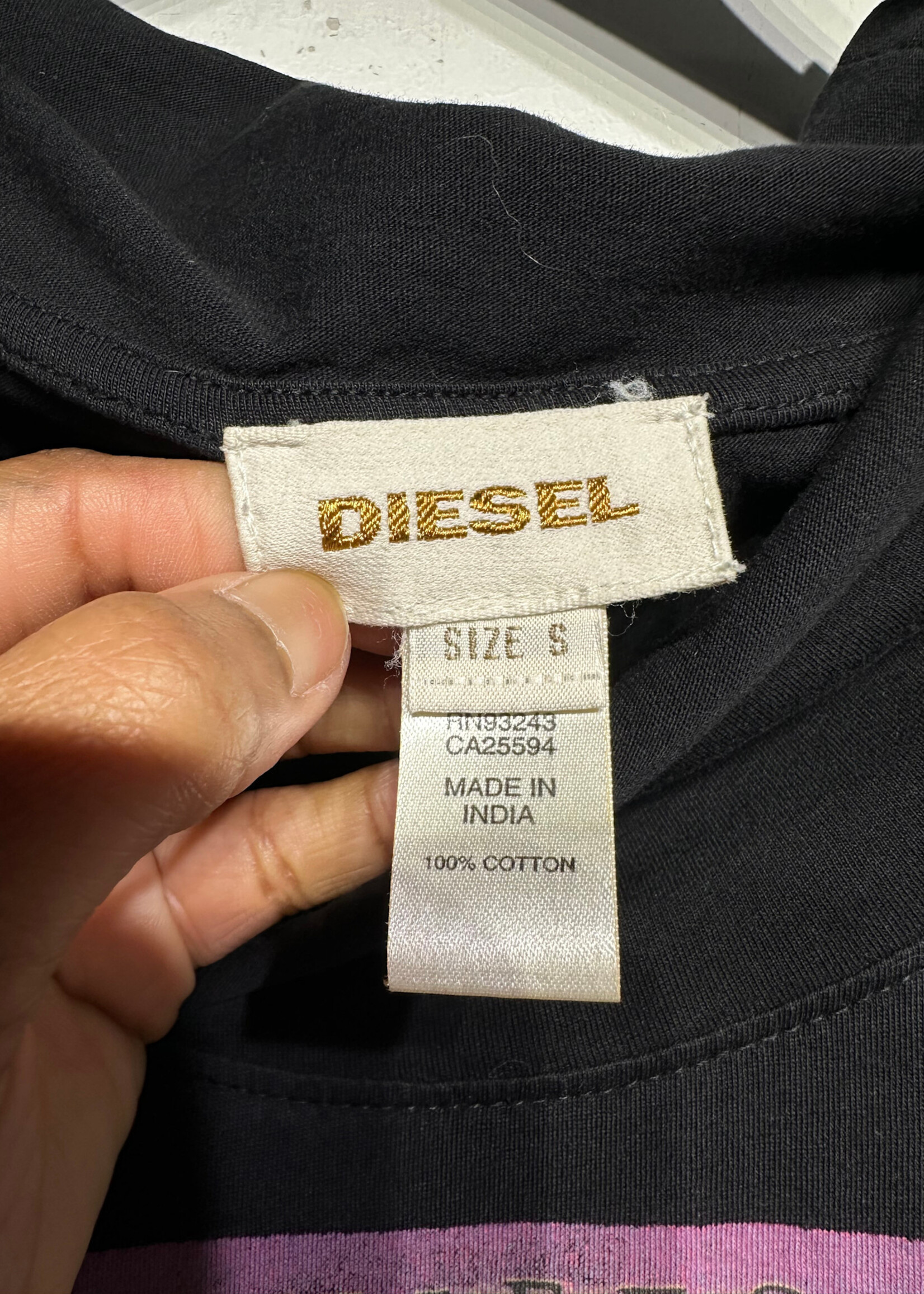 Diesel Manifesto Printed Black Teee Fem S