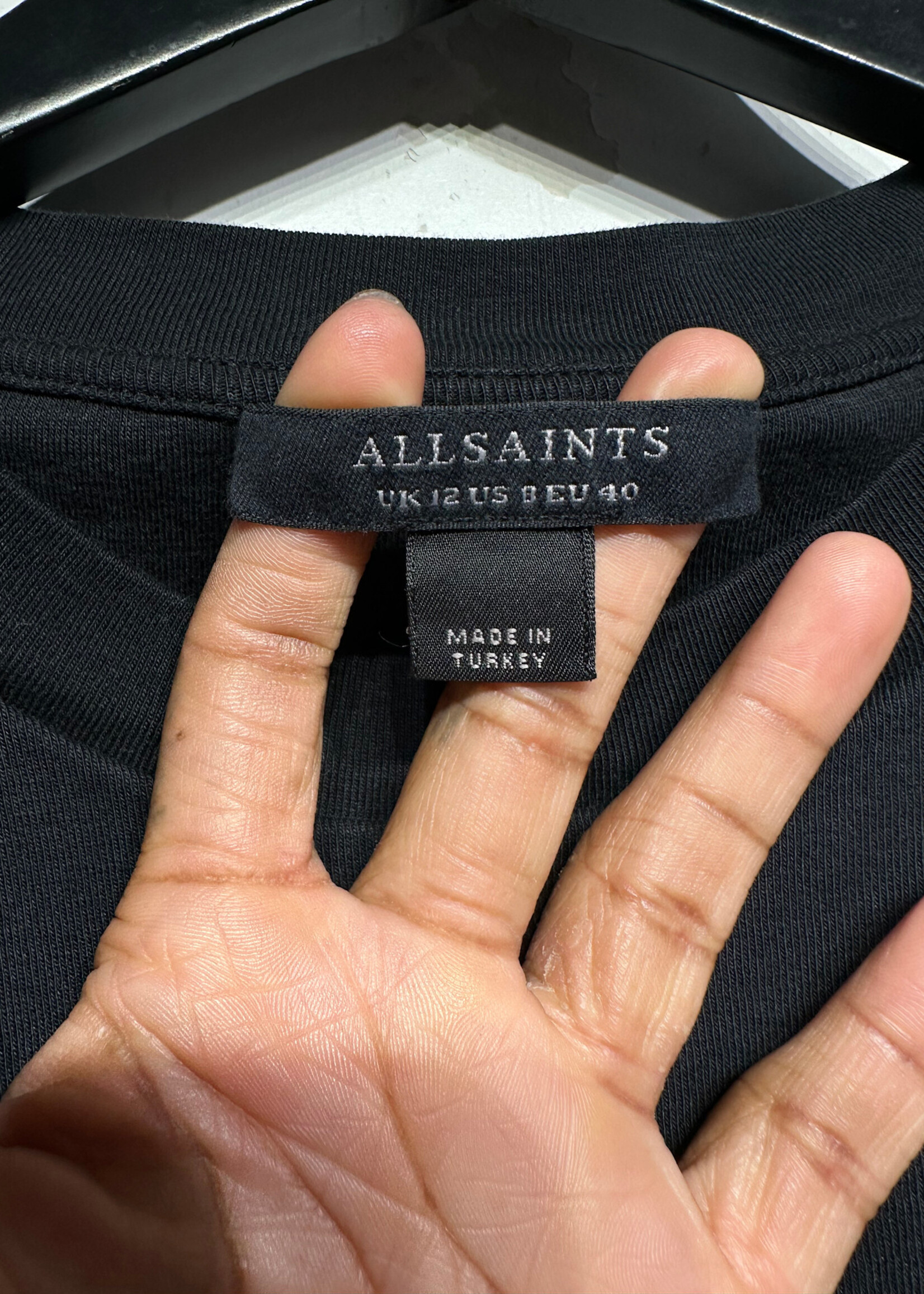 Allsaints Black Ruched Tank M Fem