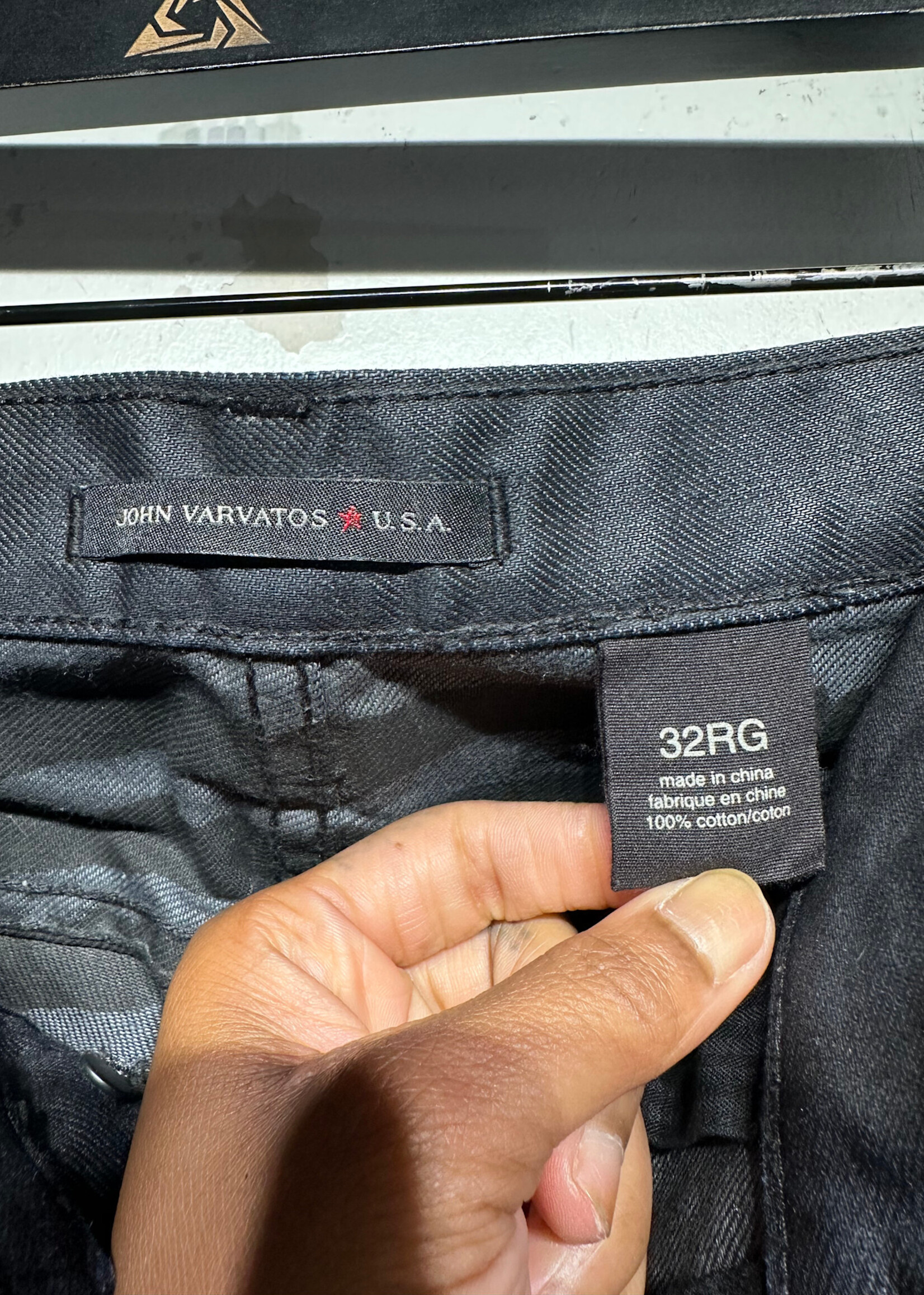 John Varatos Black Semi Wax Jeans 32 Masc