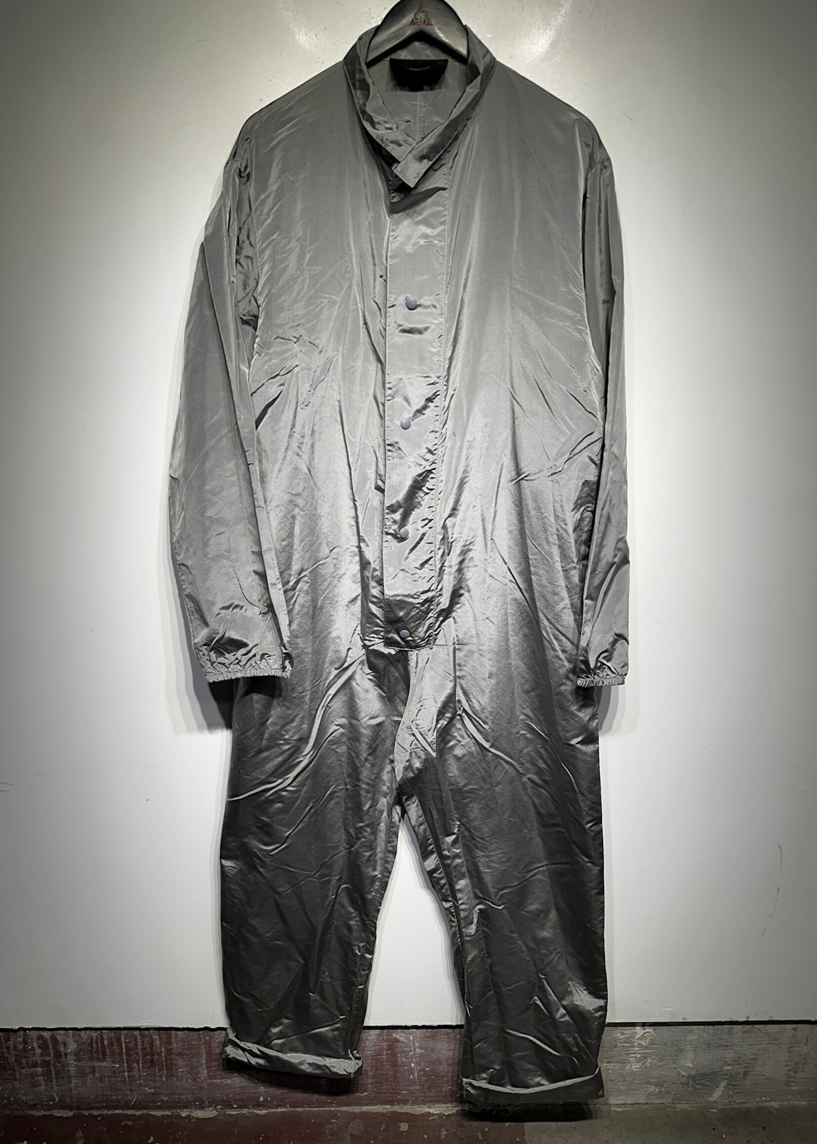 Prada AW22 Re-Nylon Grey Silk Jumpsuit M AS IS M