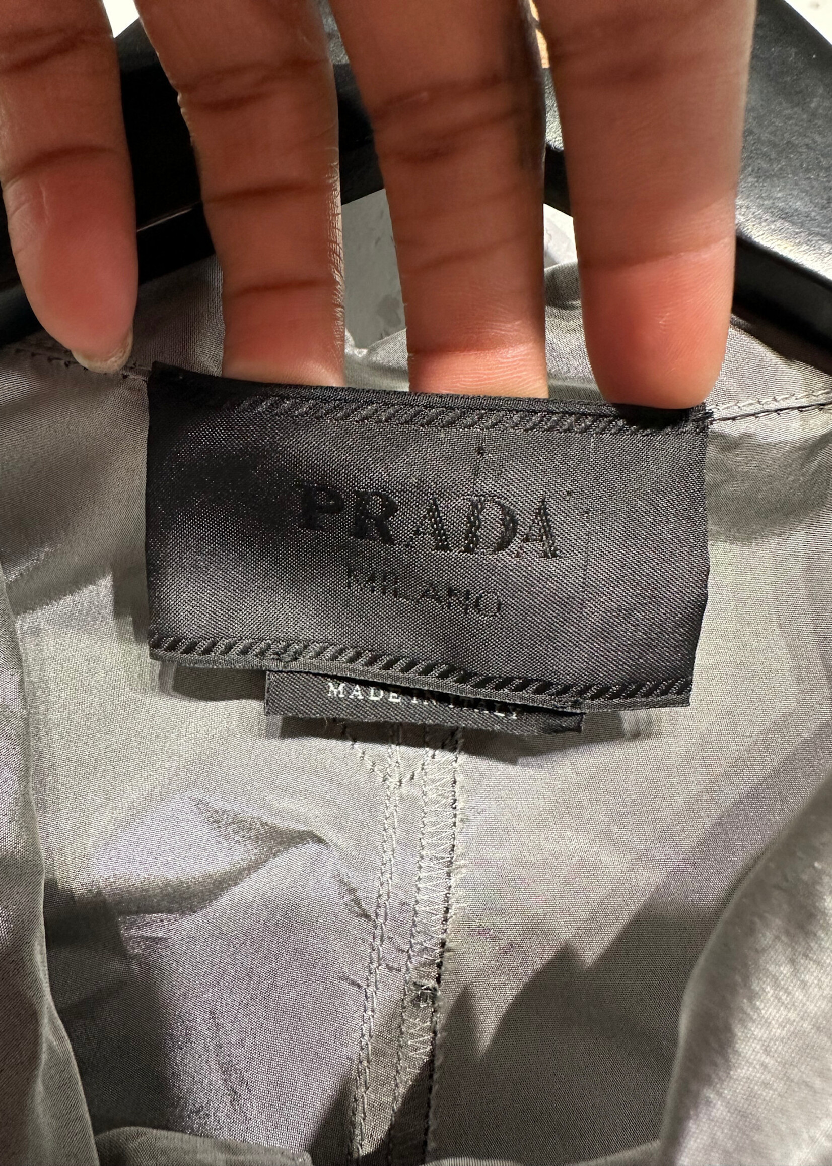 Prada AW22 Re-Nylon Grey Silk Jumpsuit M AS IS M