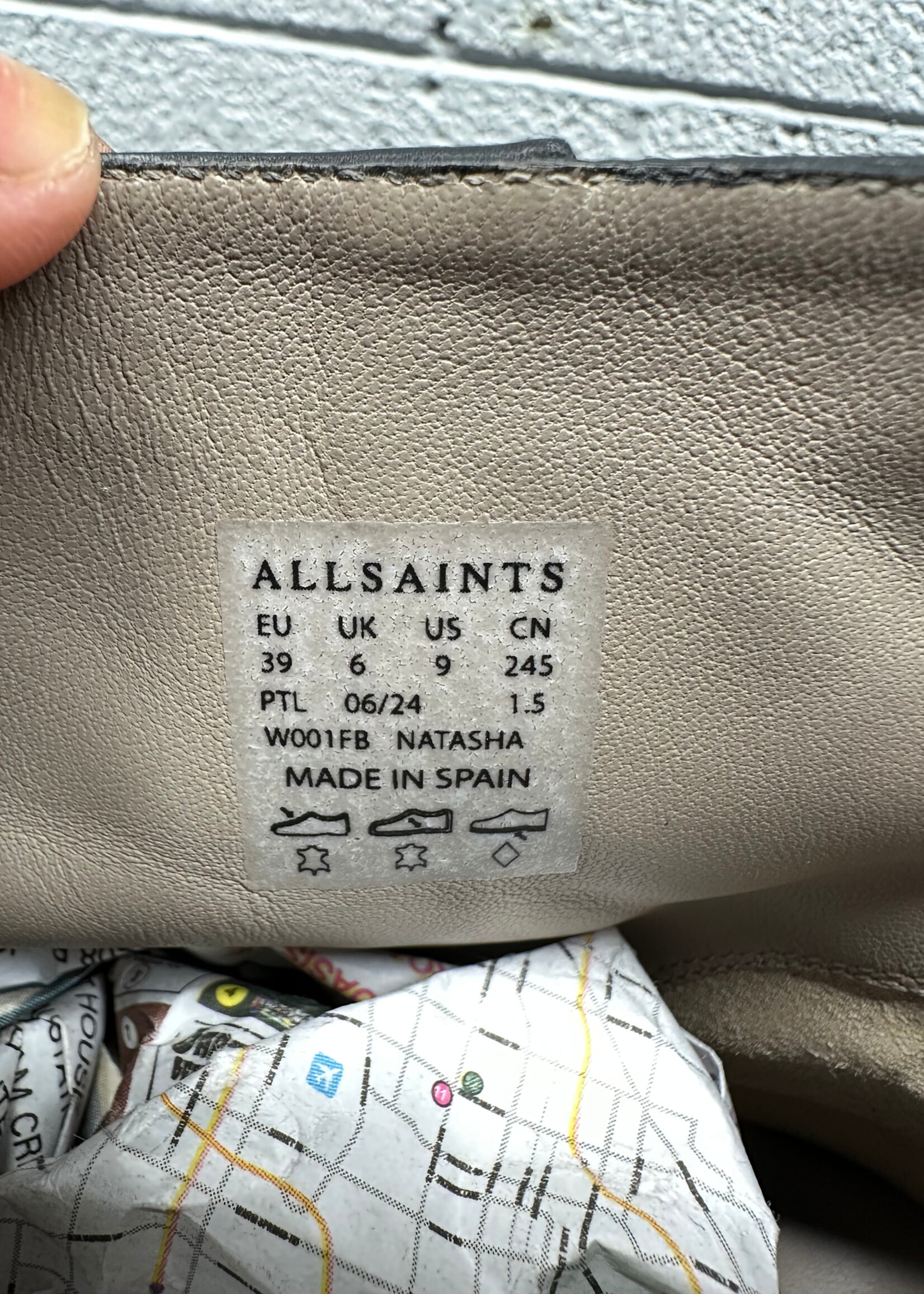 Allsaints Gold Screw Heel Boot 8.5 Fem