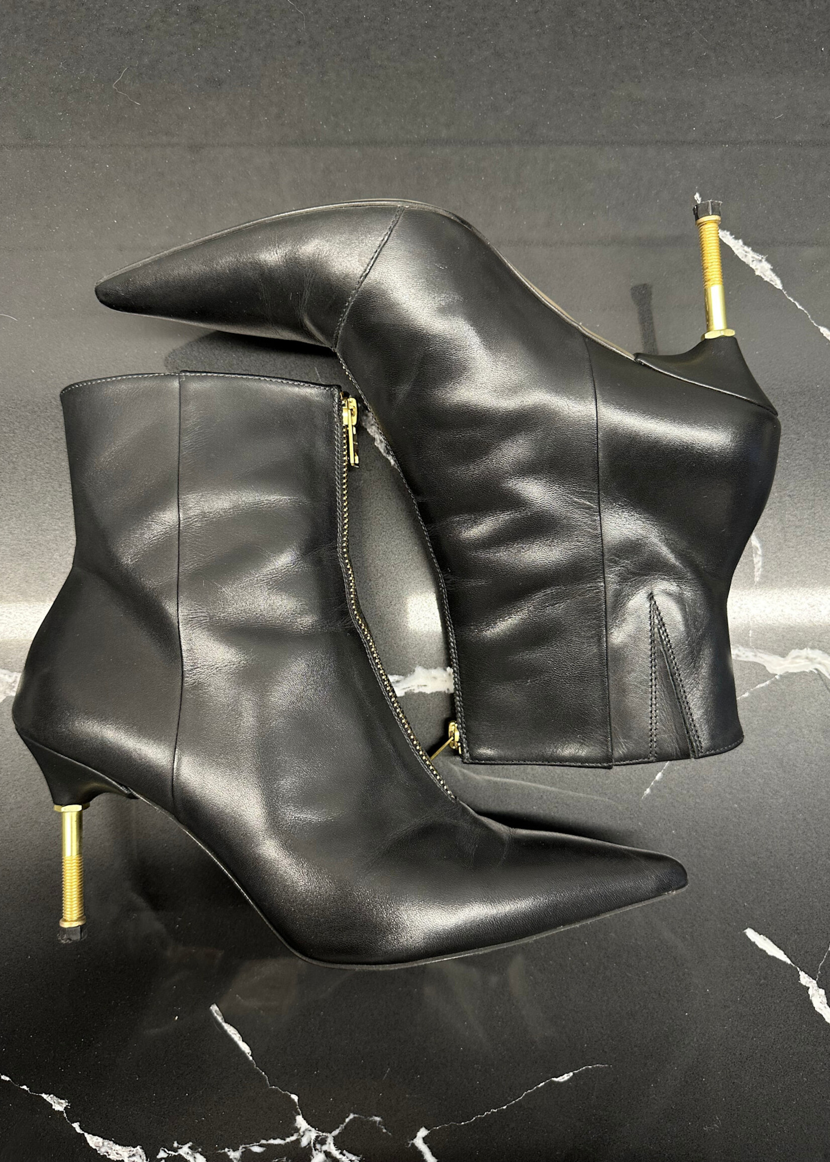 Allsaints Gold Screw Heel Boot 8.5 Fem