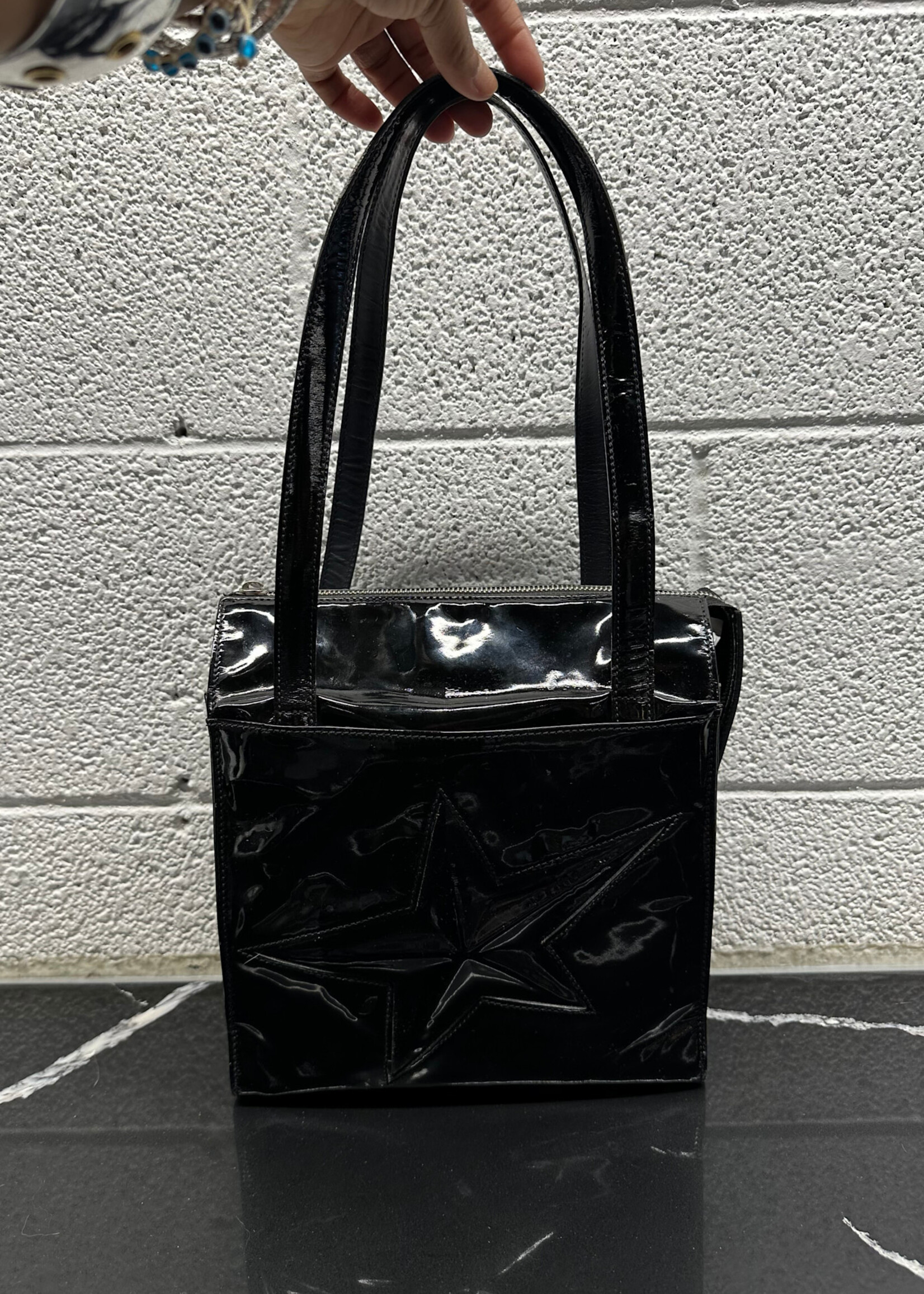Thierry Mugler Black Star Patent Tote AS IS