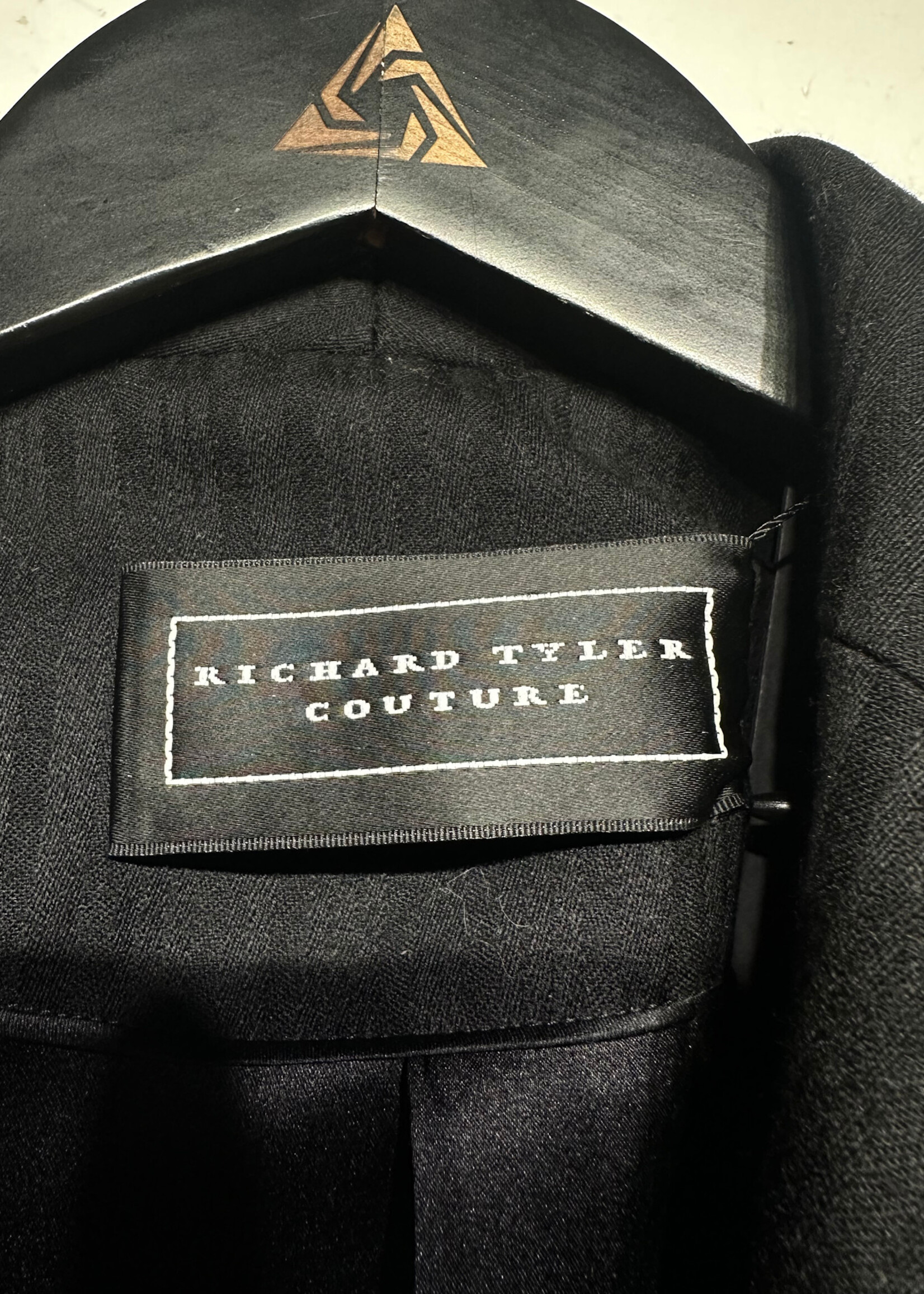 Richard Tyler Couture Lace Detail Black Blazer L