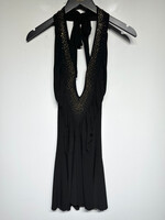 Entry Black Gold Haulter Dress L Fem