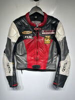 FLM Red Black Biker Jacket Fem S