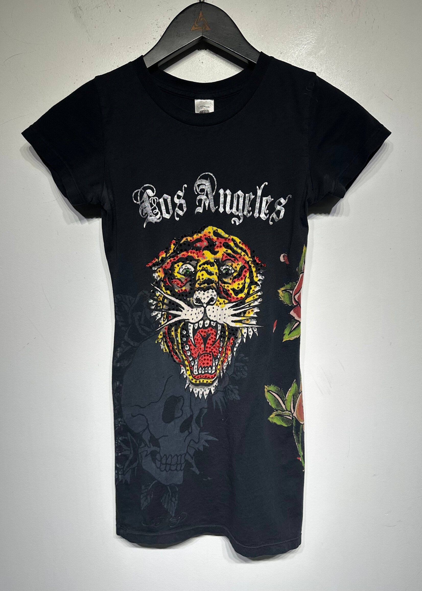 Ed Hardy Y2K LA Black Long Tee XS AS IS