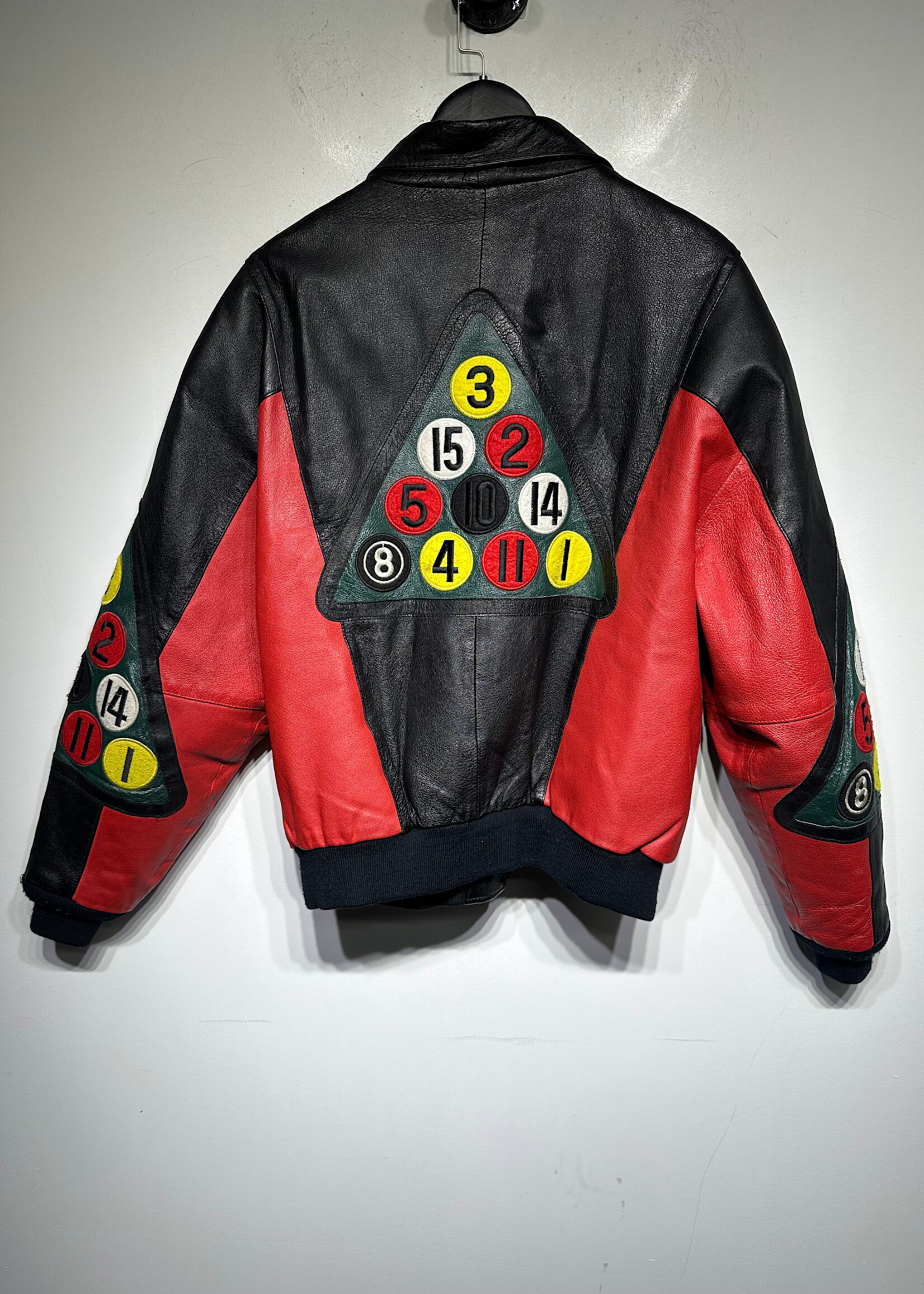 Phases Vintage Pool Balls Leather Jacket L