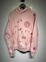 Samuel Zelig Pink Red Embroidery Hoodie M Masc