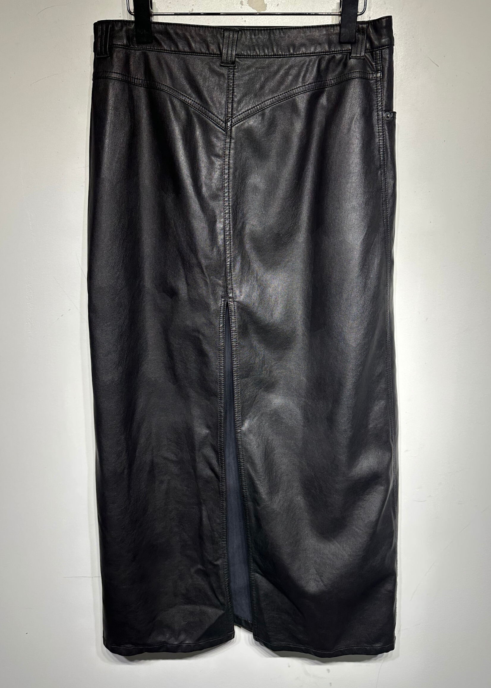 NWT Free People Black Faux Leather Maxi Skirt 29