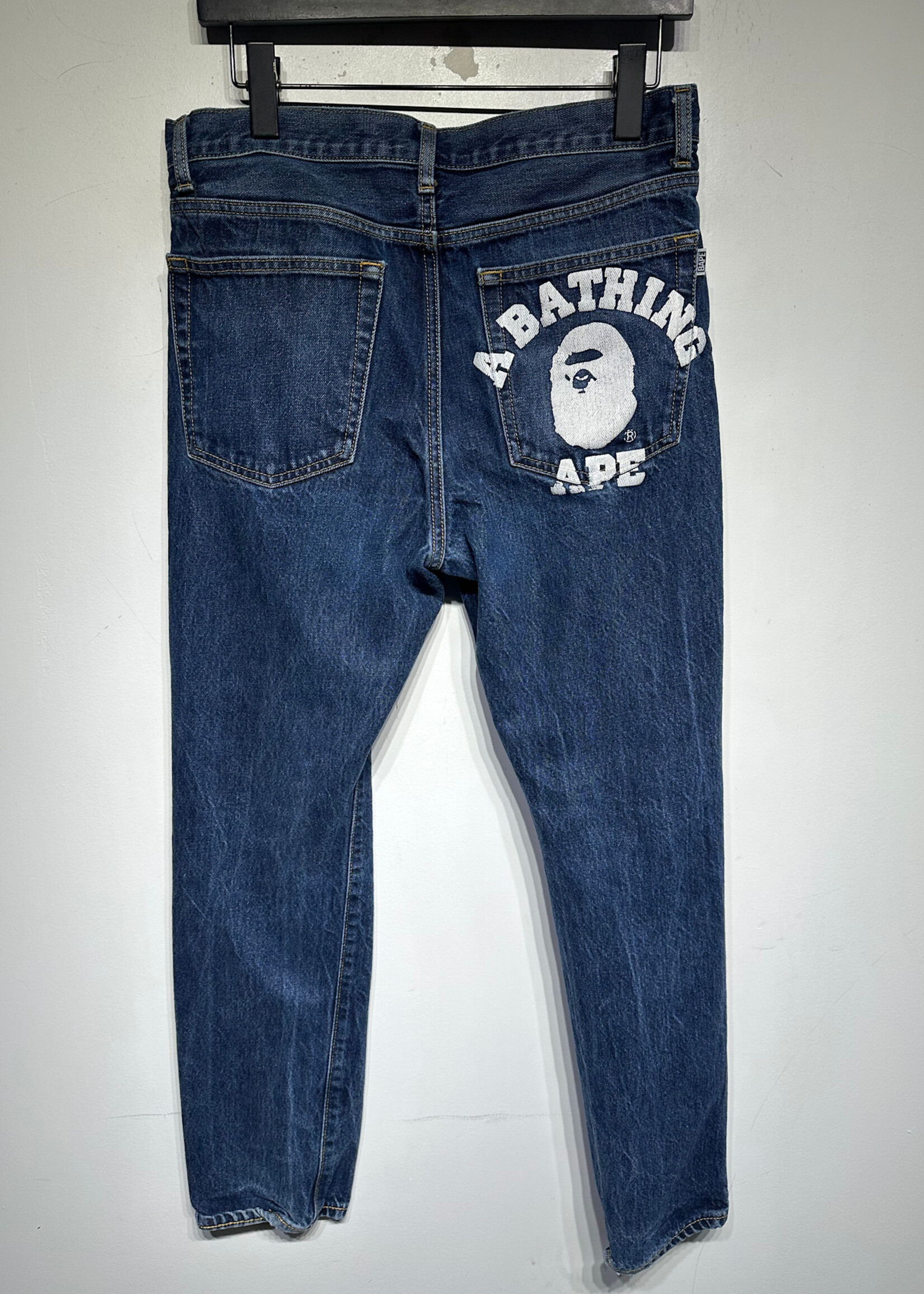Bape Mid Wash Straight Leg Jeans Masc 31