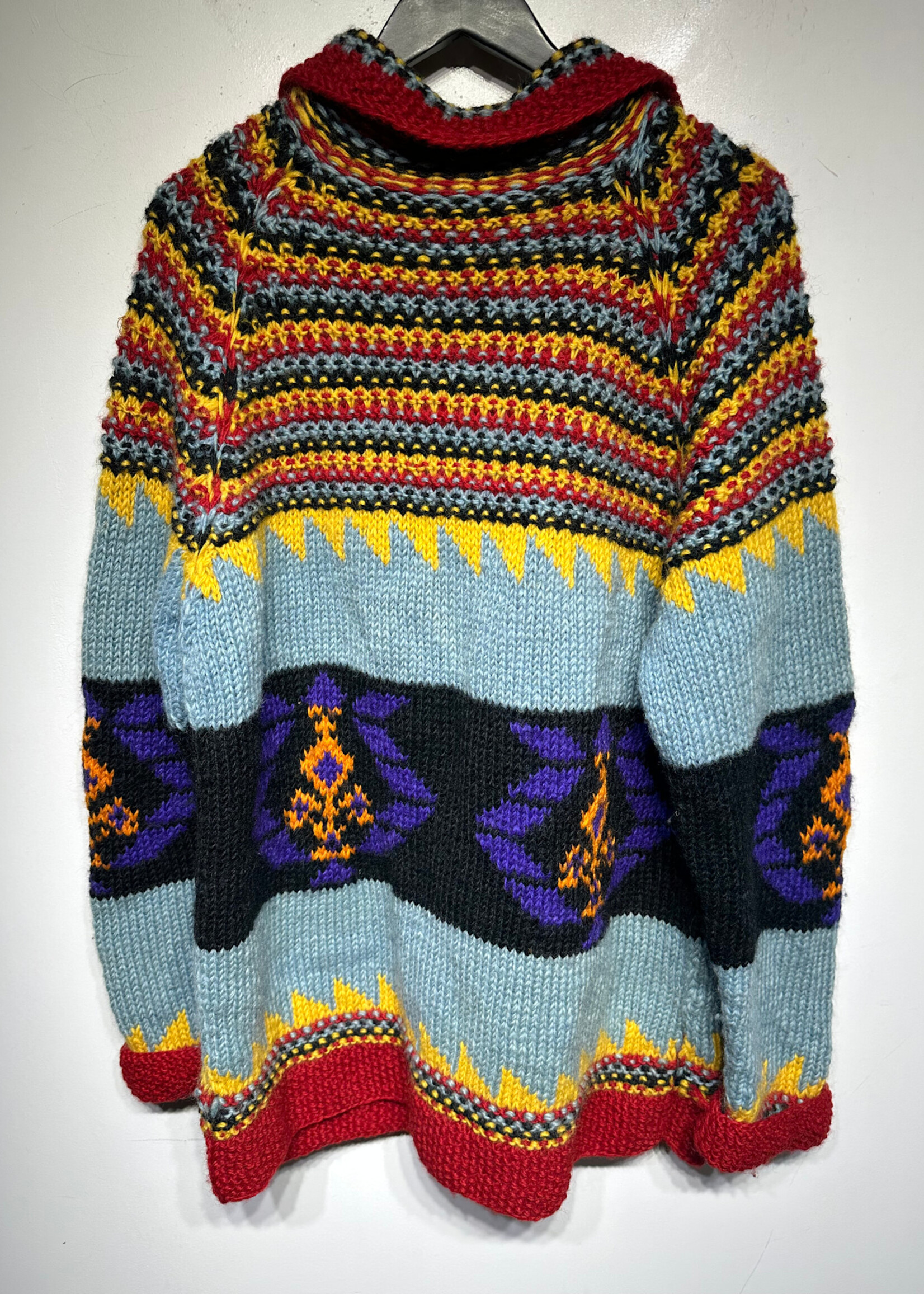 Handmade Multicolor Knit Cardigan Masc L/XL