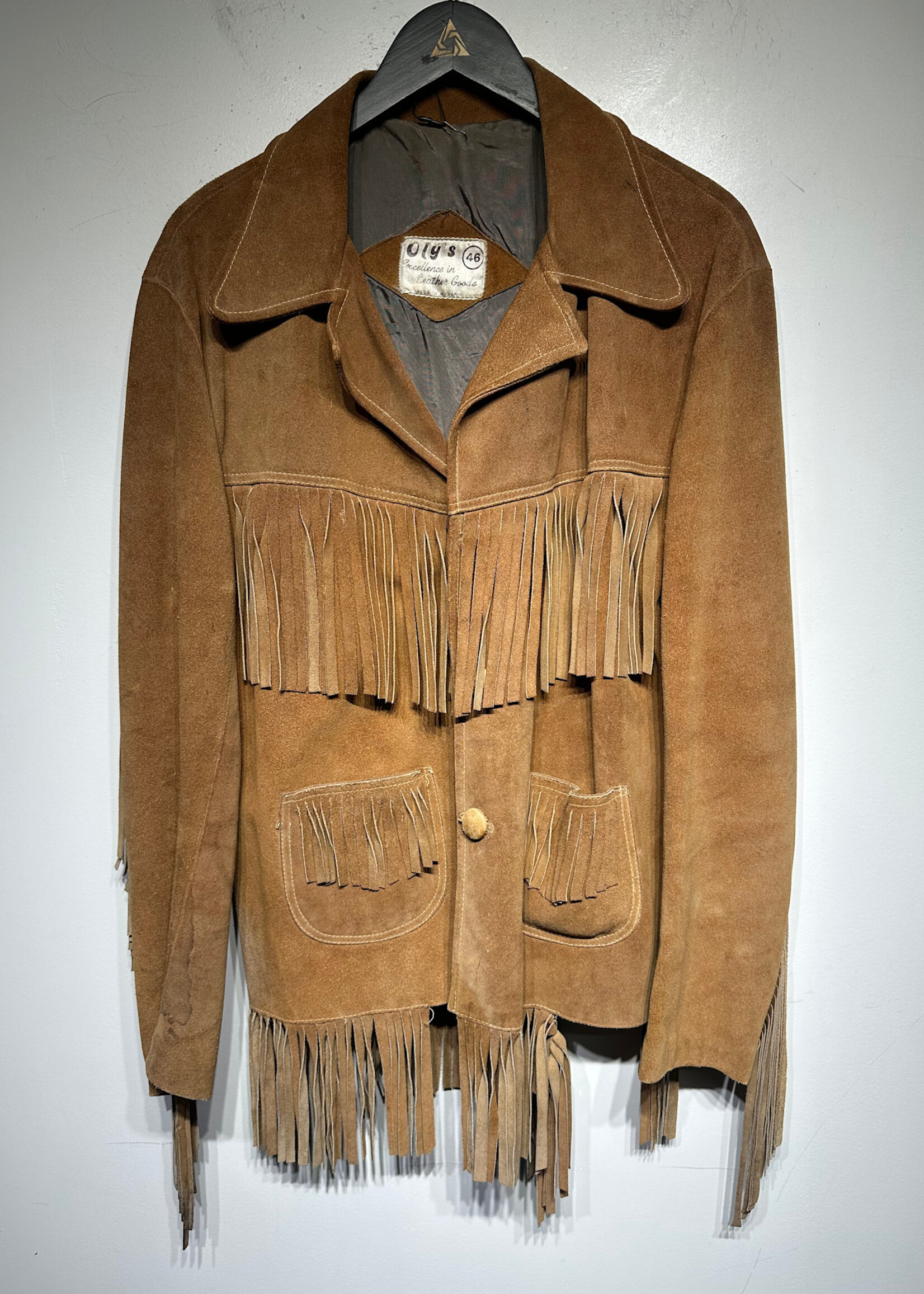 Oly's Vintage Brown Suede Fringe Jacket L AS IS
