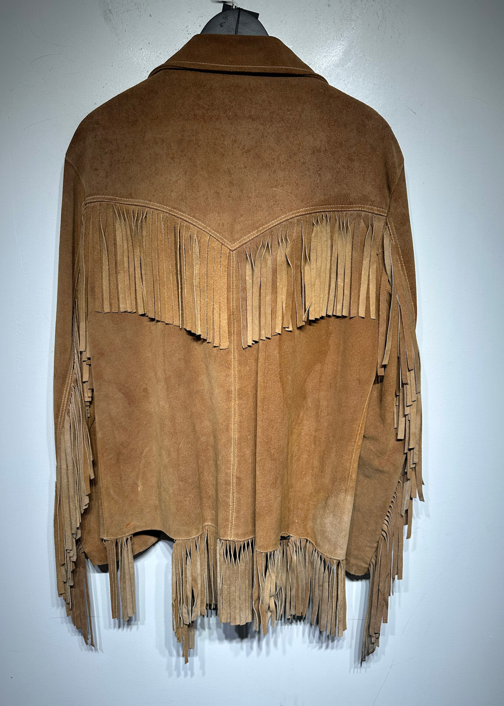 Oly's Vintage Brown Suede Fringe Jacket L AS IS