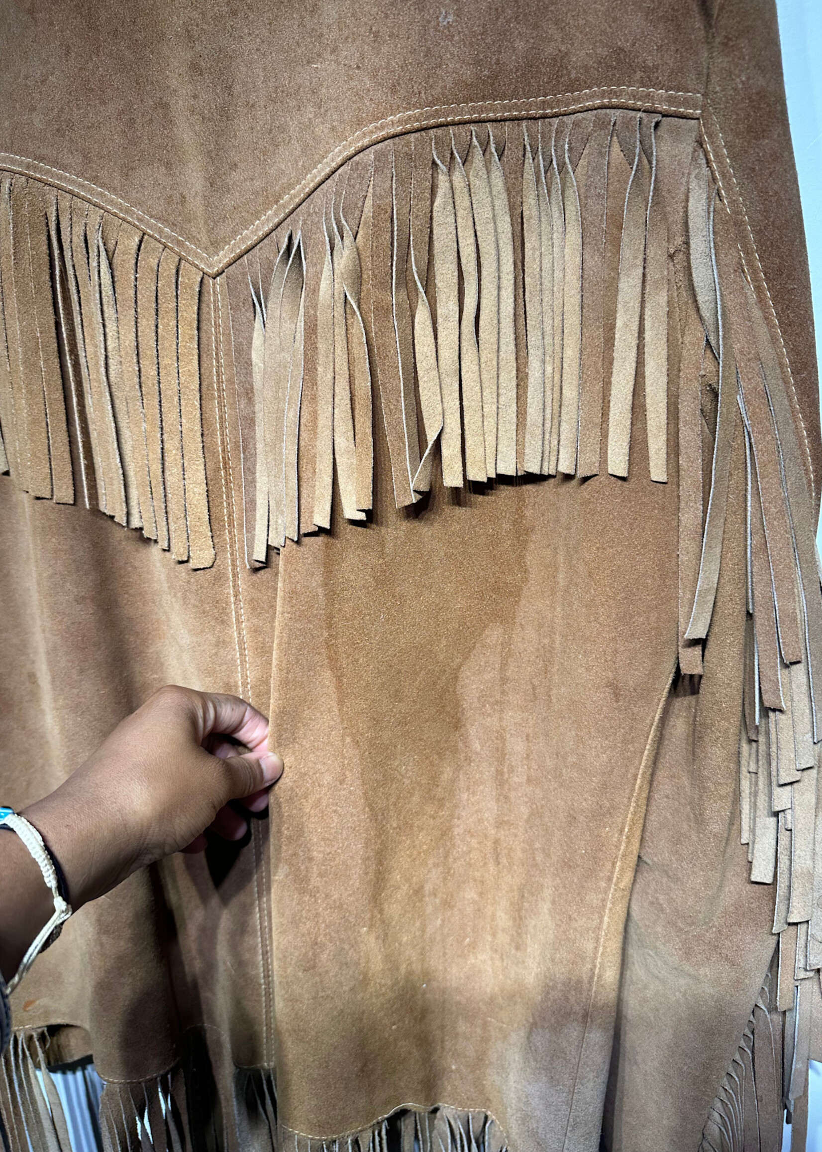 Oly's Vintage Brown Suede Fringe Jacket L AS IS