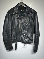 Vintage Crop Leather Biker Jacket Masc S AS IS