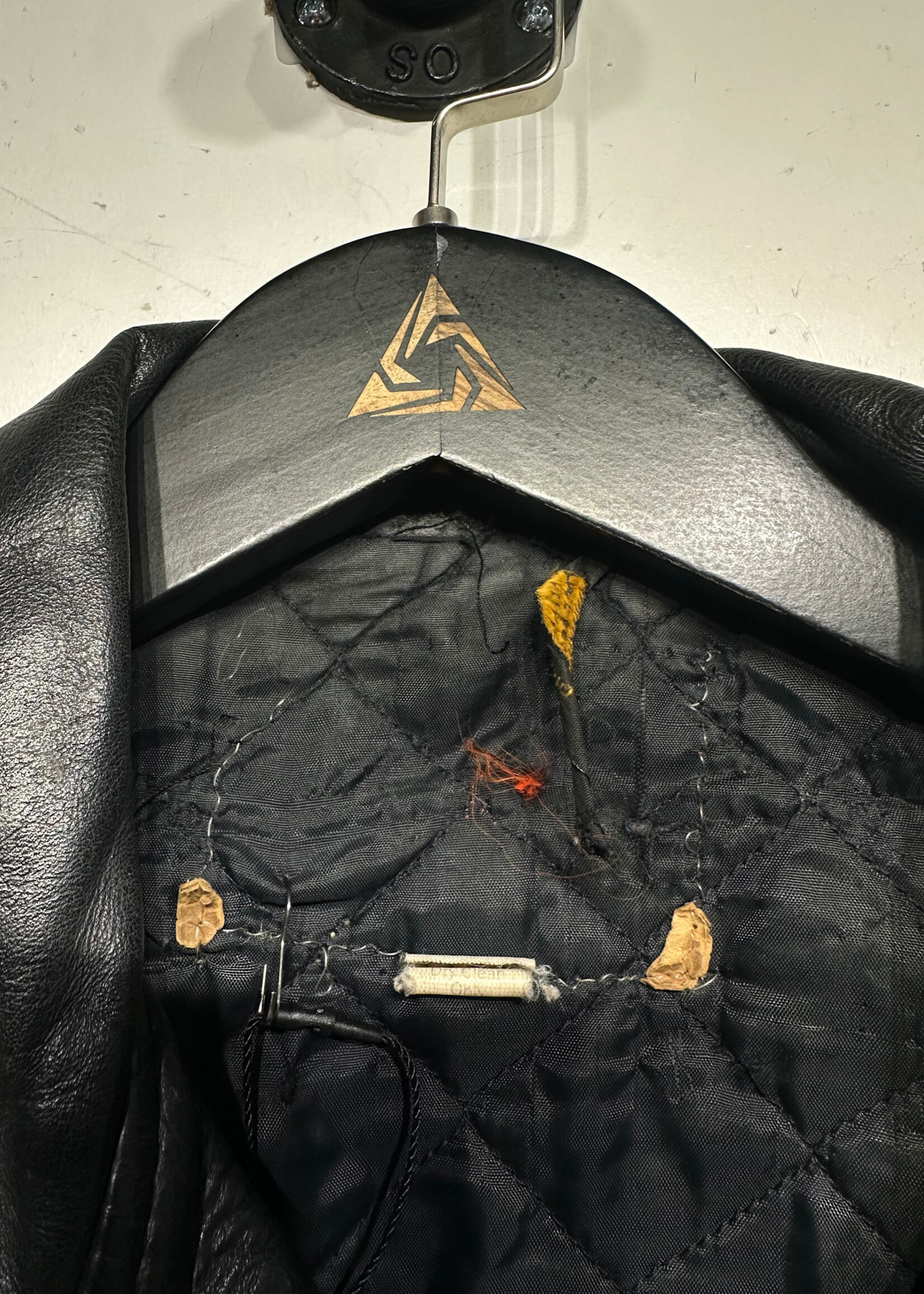 Vintage Crop Leather Biker Jacket Masc S AS IS