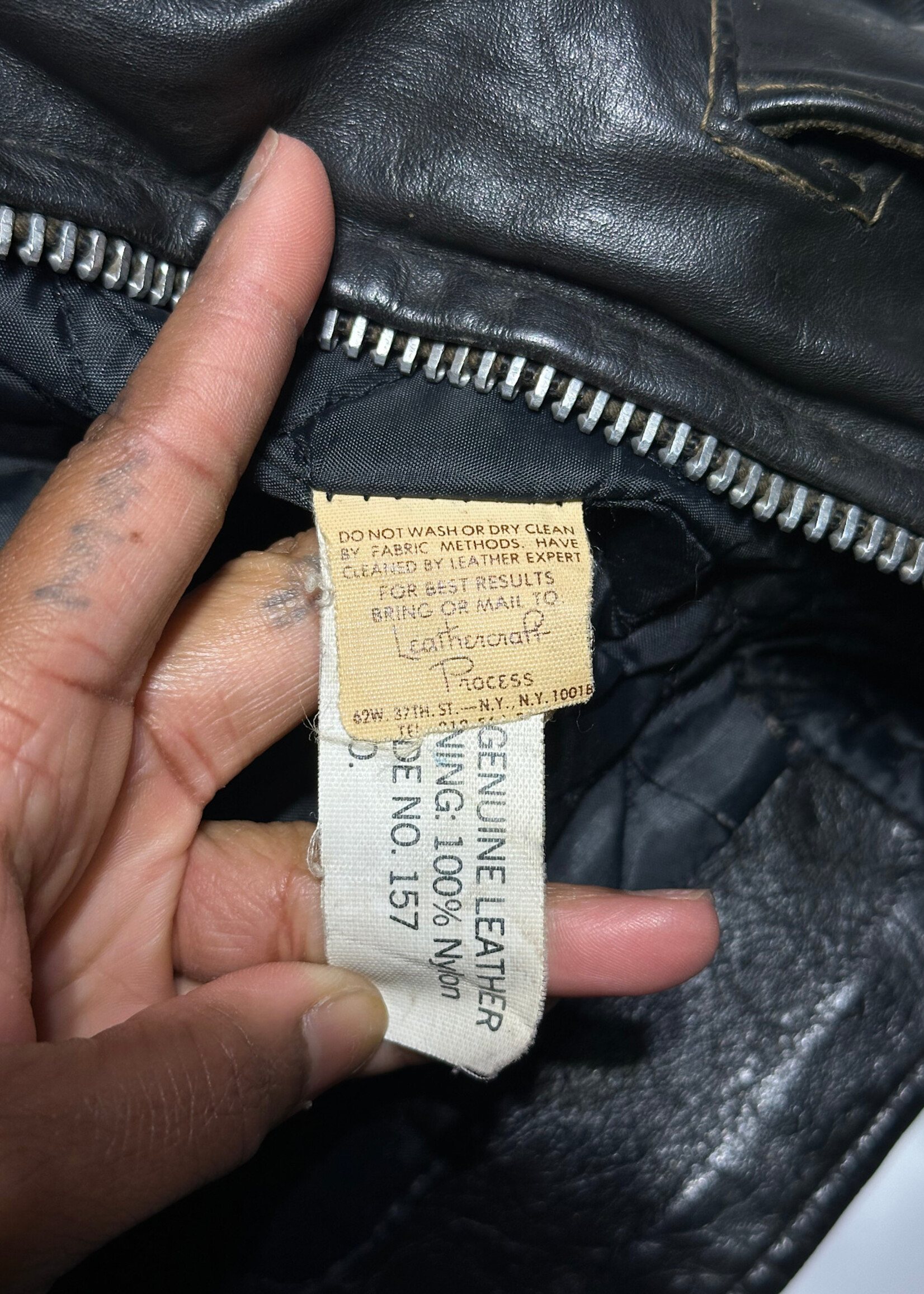 Vintage Crop Leather Biker Jacket Masc S AS IS
