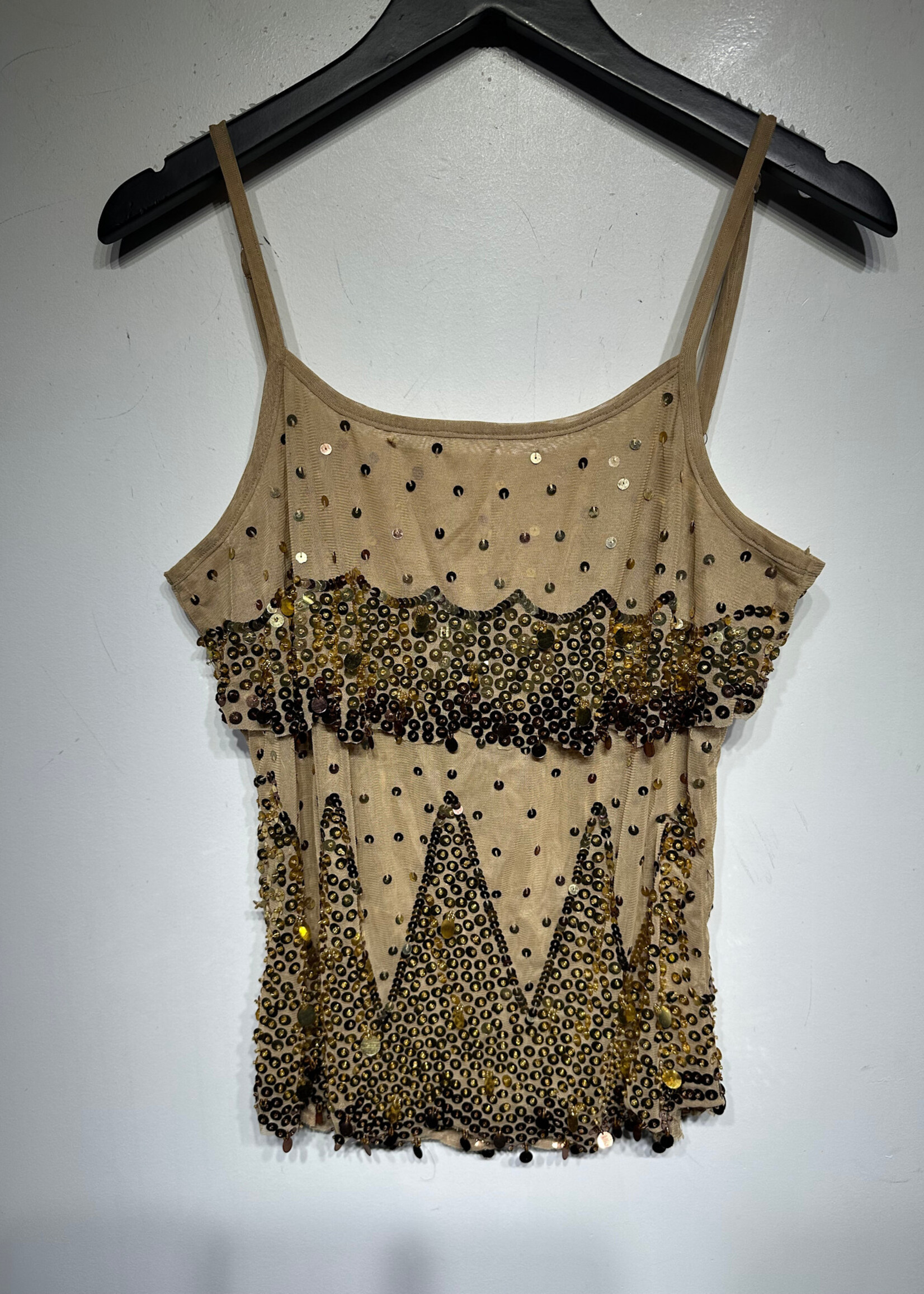 Style Tan Sequin Y2K Tank L