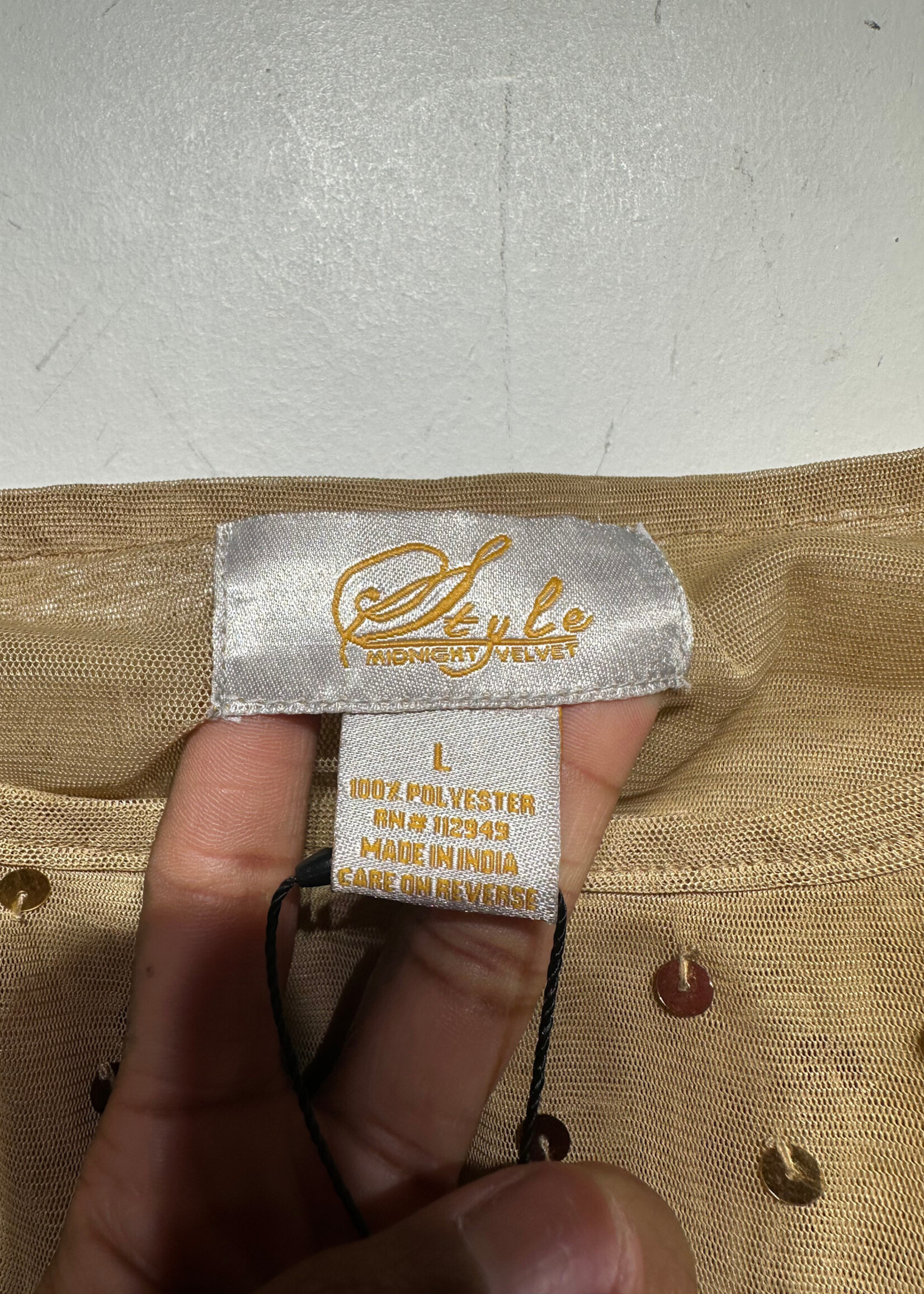 Style Tan Sequin Y2K Tank L