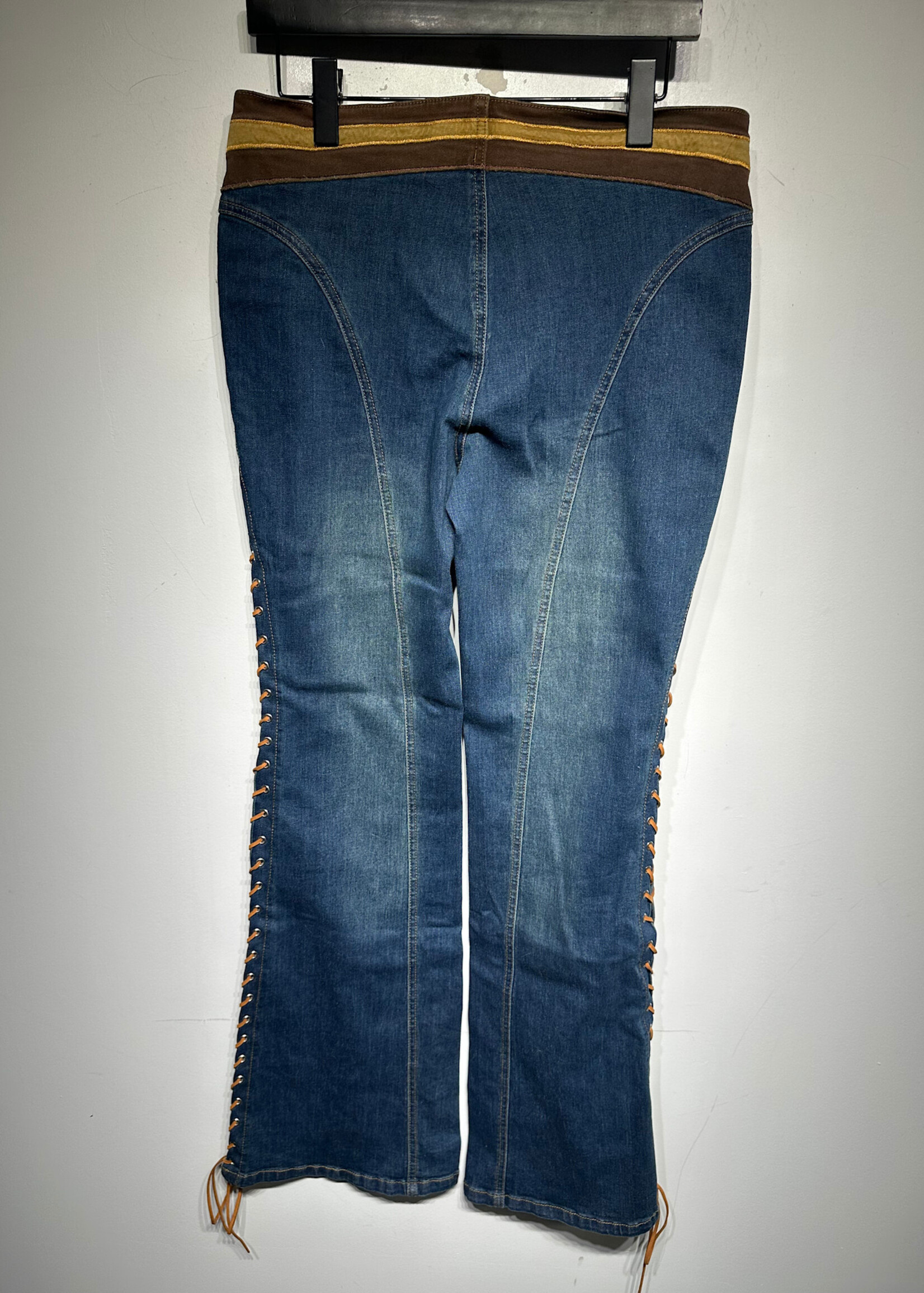 Delias Butterfly Detail Lace Up Flares 32