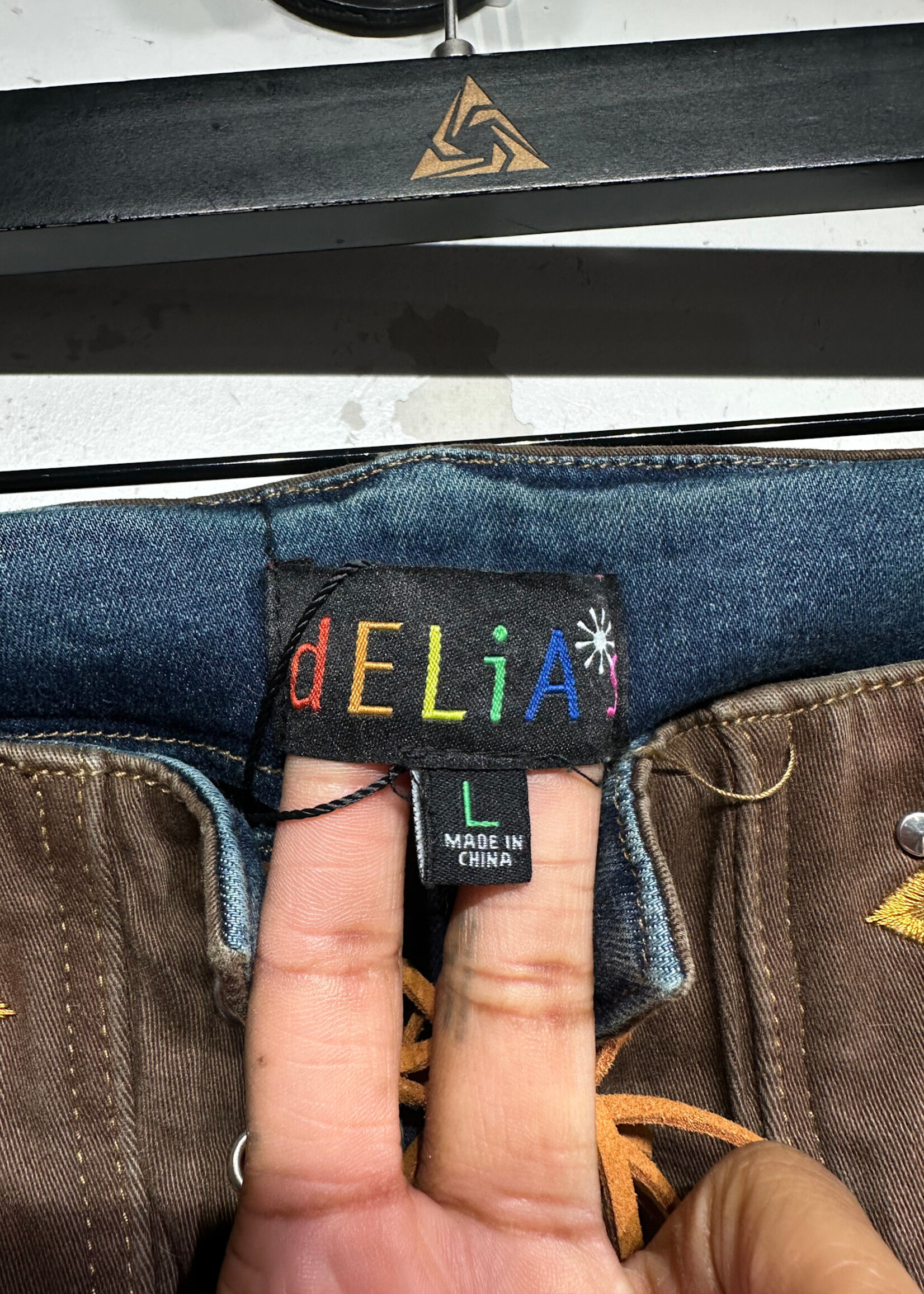 Delias Butterfly Detail Lace Up Flares 32