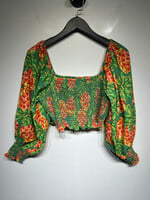 Farm NWT Off Shoulder Puff Sleeve Top Fem L