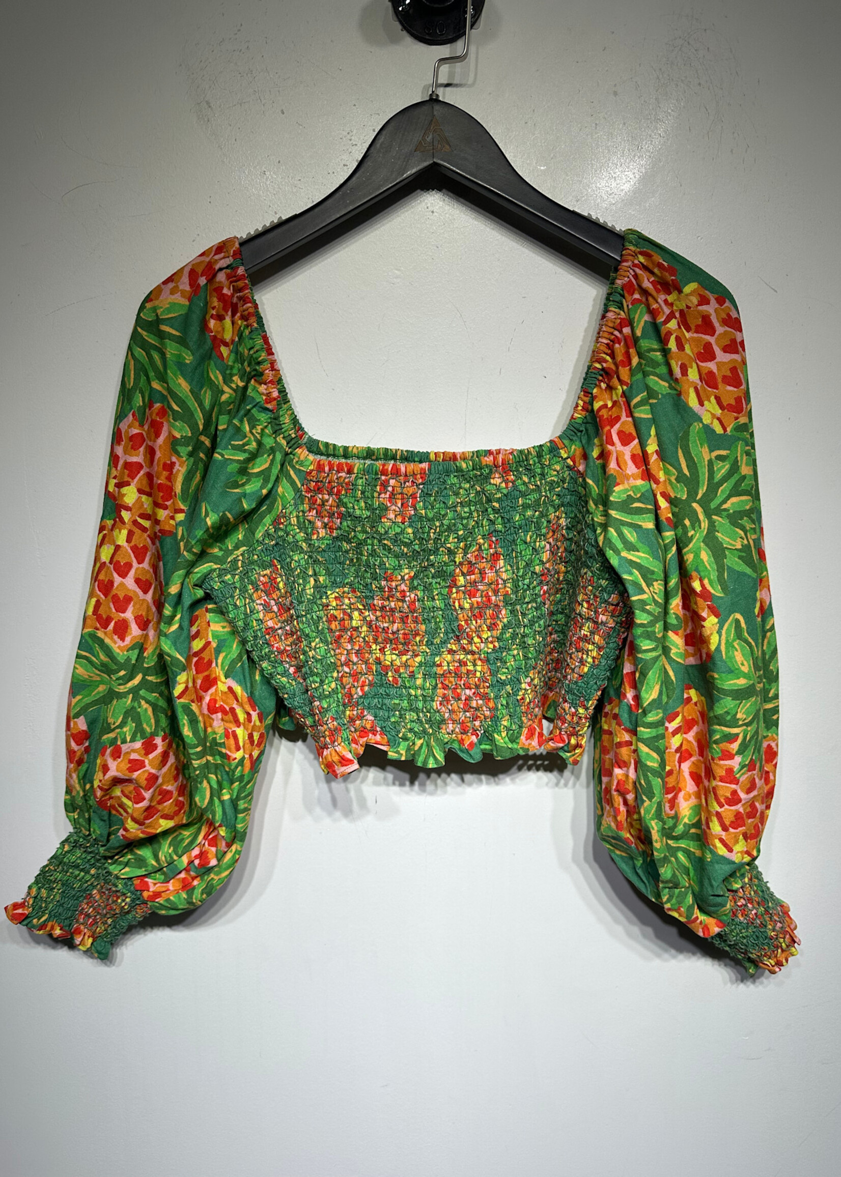 Farm NWT Off Shoulder Puff Sleeve Top Fem L