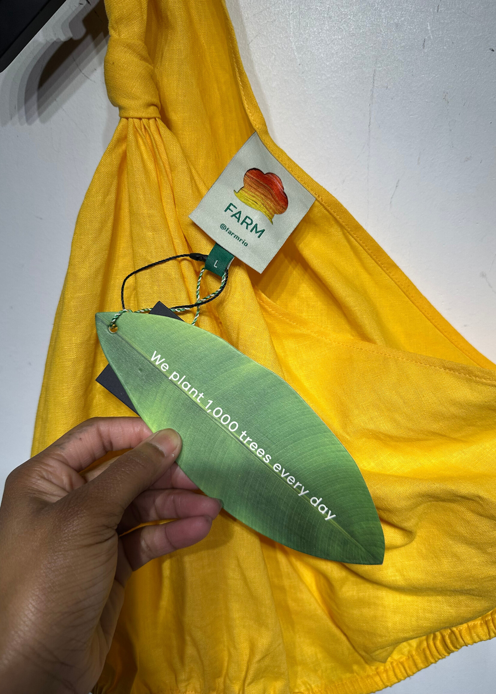Farm NWT Yellow Knot Tank Fem L