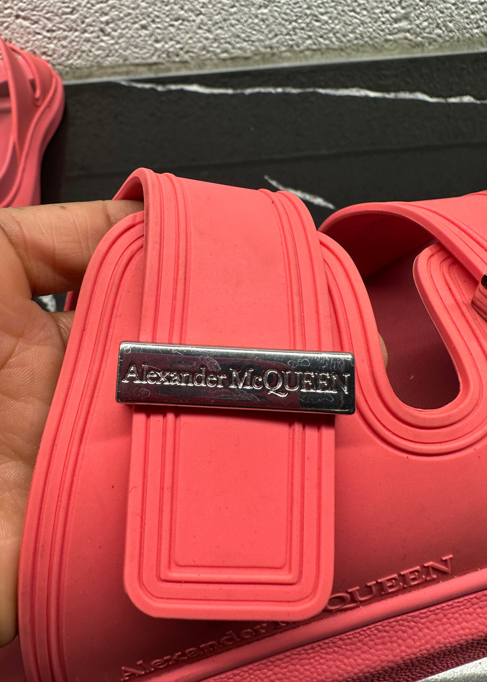McQueen Pink Hybrid Slides 39/8.5
