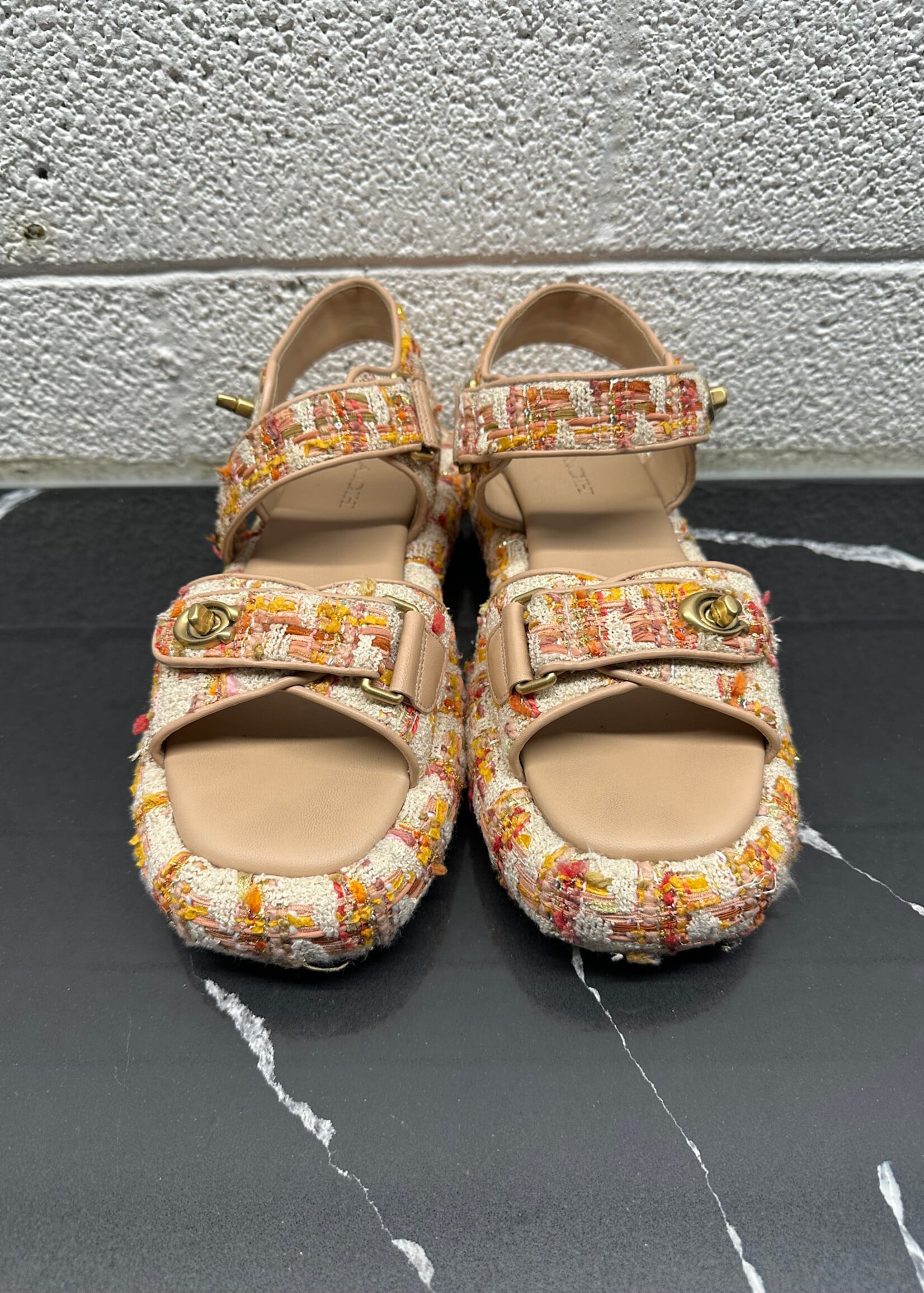 Coach Pink Tweed Sandals 8
