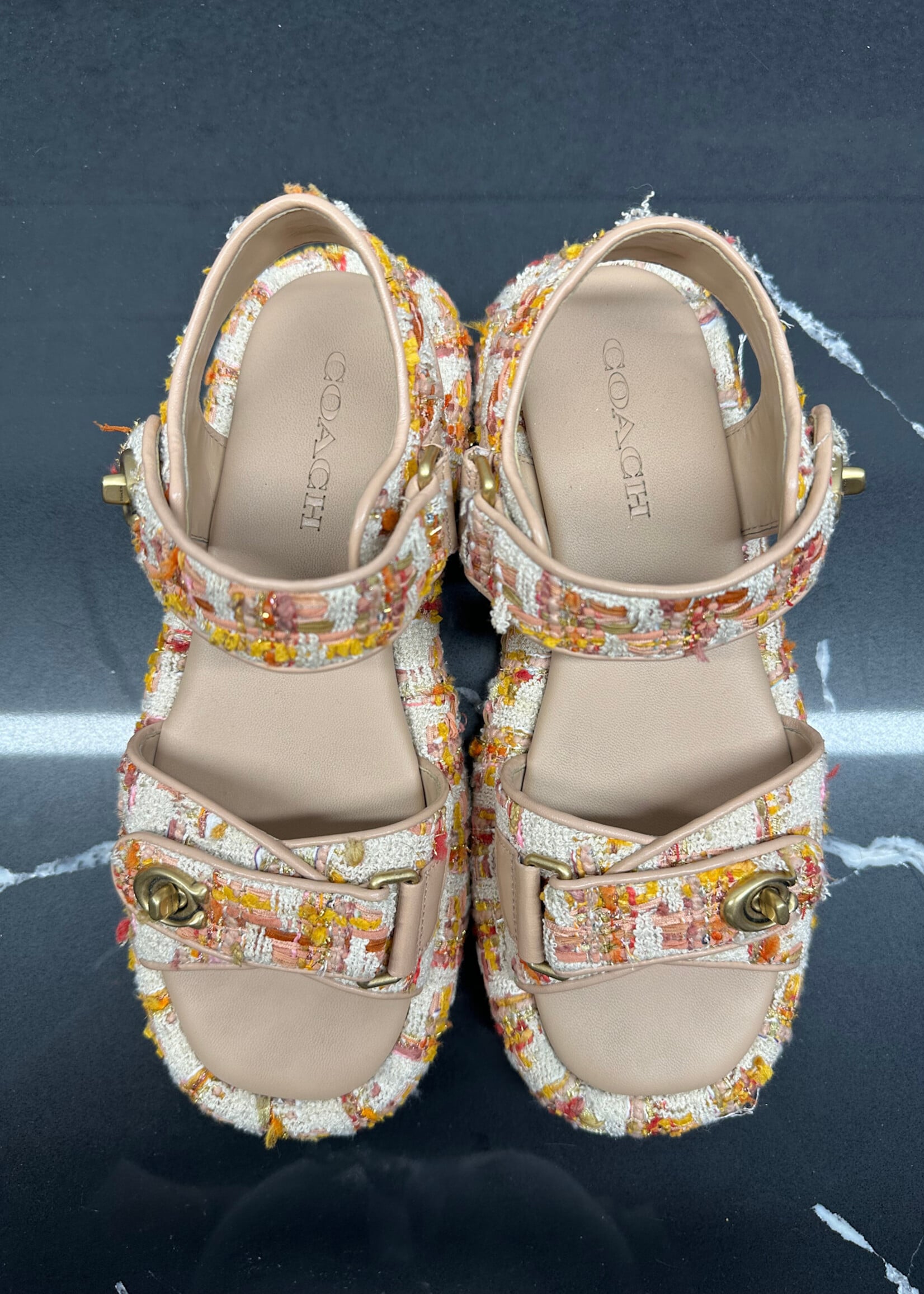 Coach Pink Tweed Sandals 8