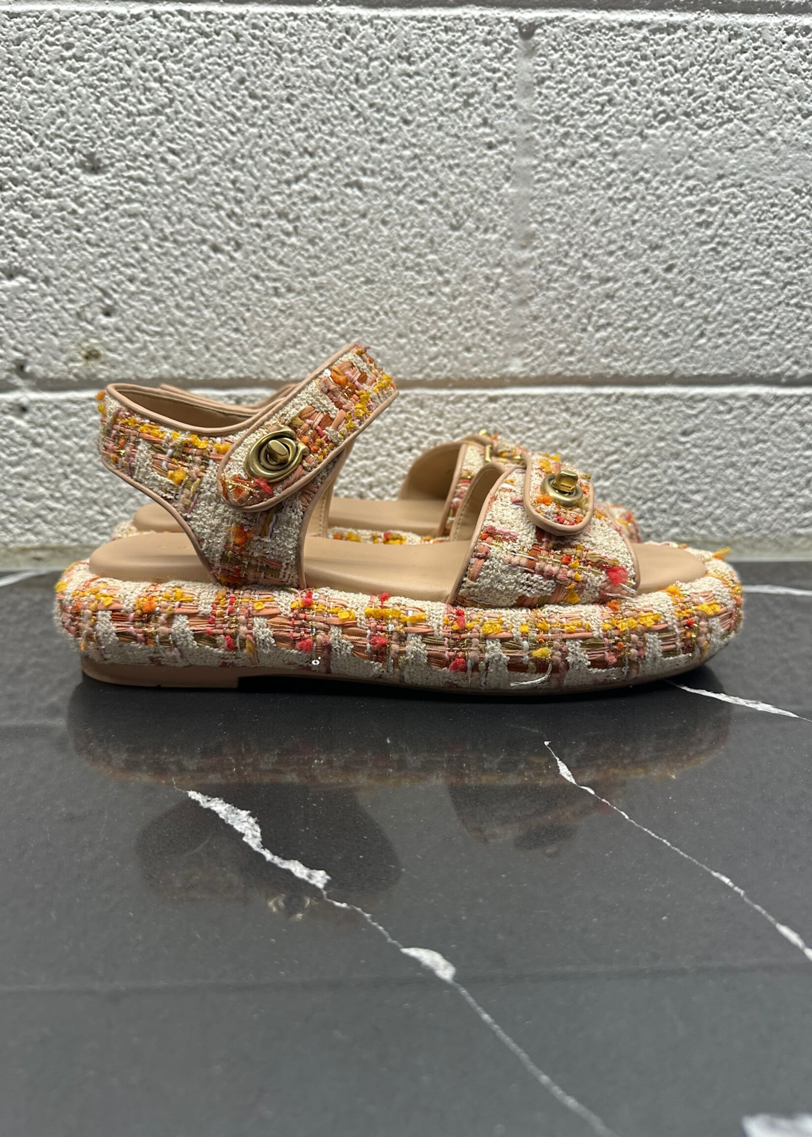 Coach Pink Tweed Sandals 8