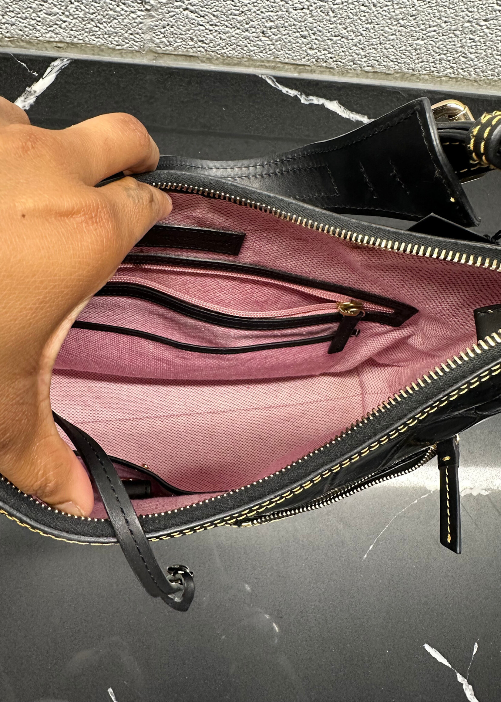 Dooney & Bourke Black Croc Shoulder Bag