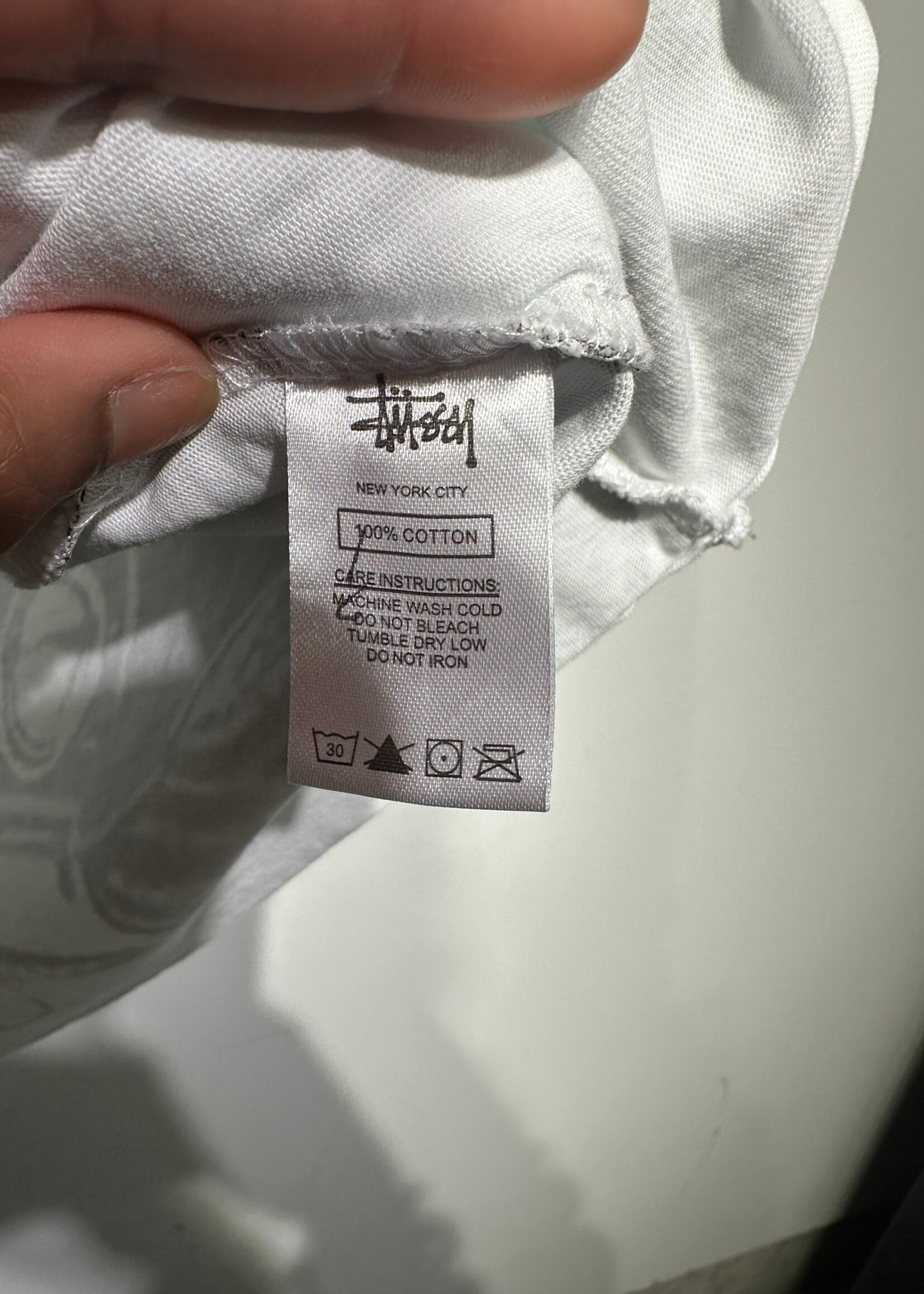 Stussy Large Car Print White Tee S As Is