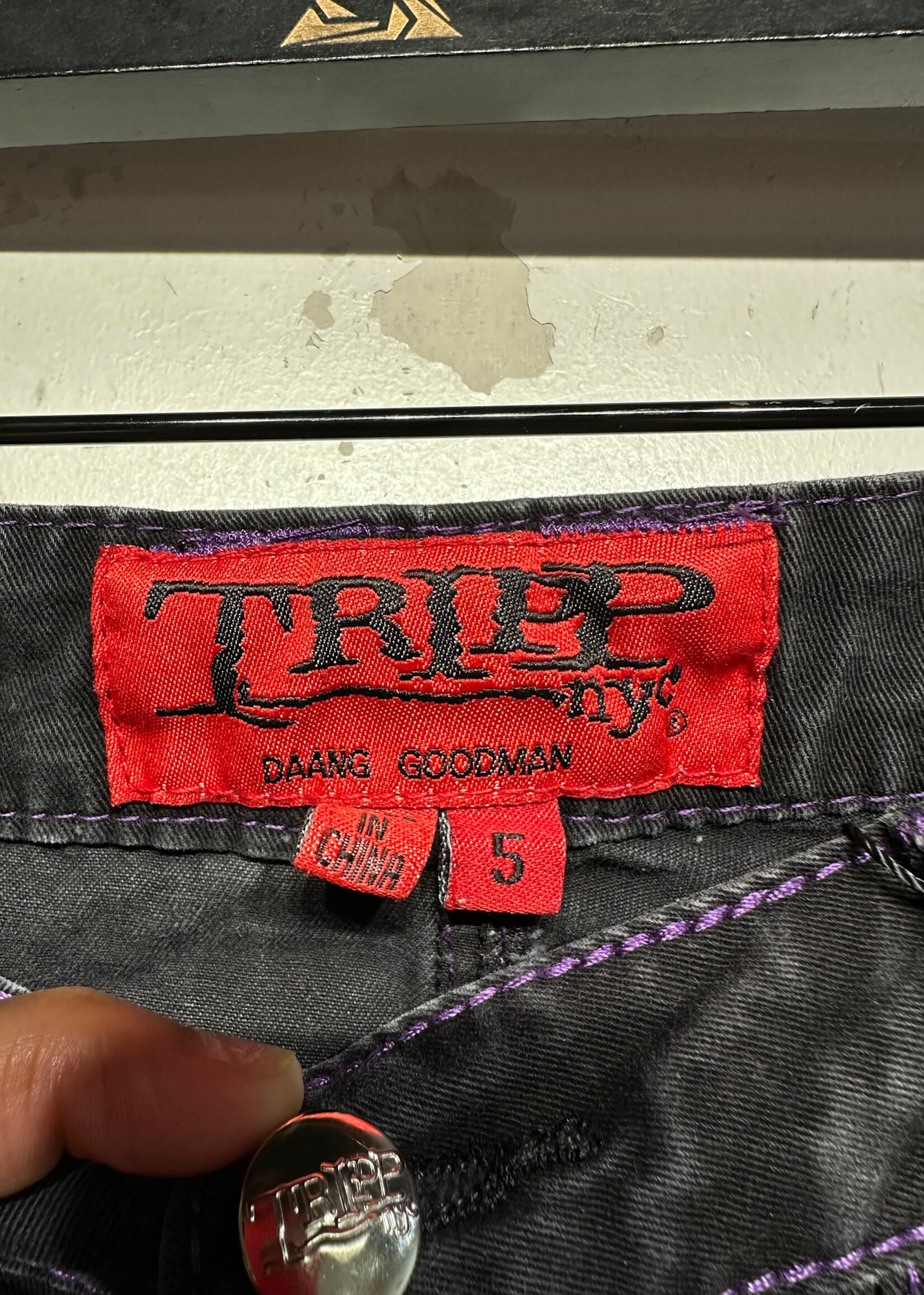 Tripp Black/Purple Bondage Style Pants Fem 29"