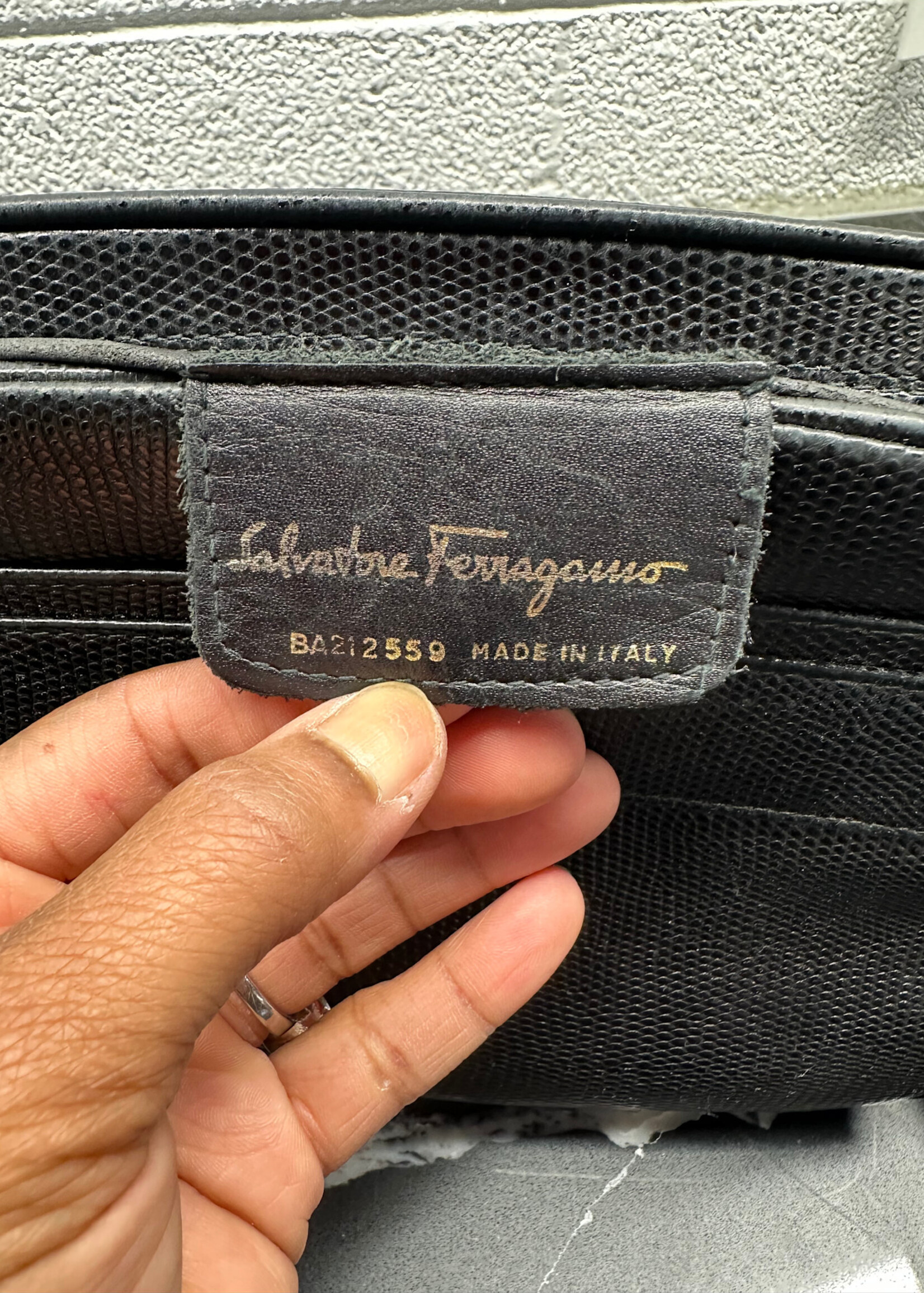 Ferragamo Vintage Black Leather Crossbody As Is