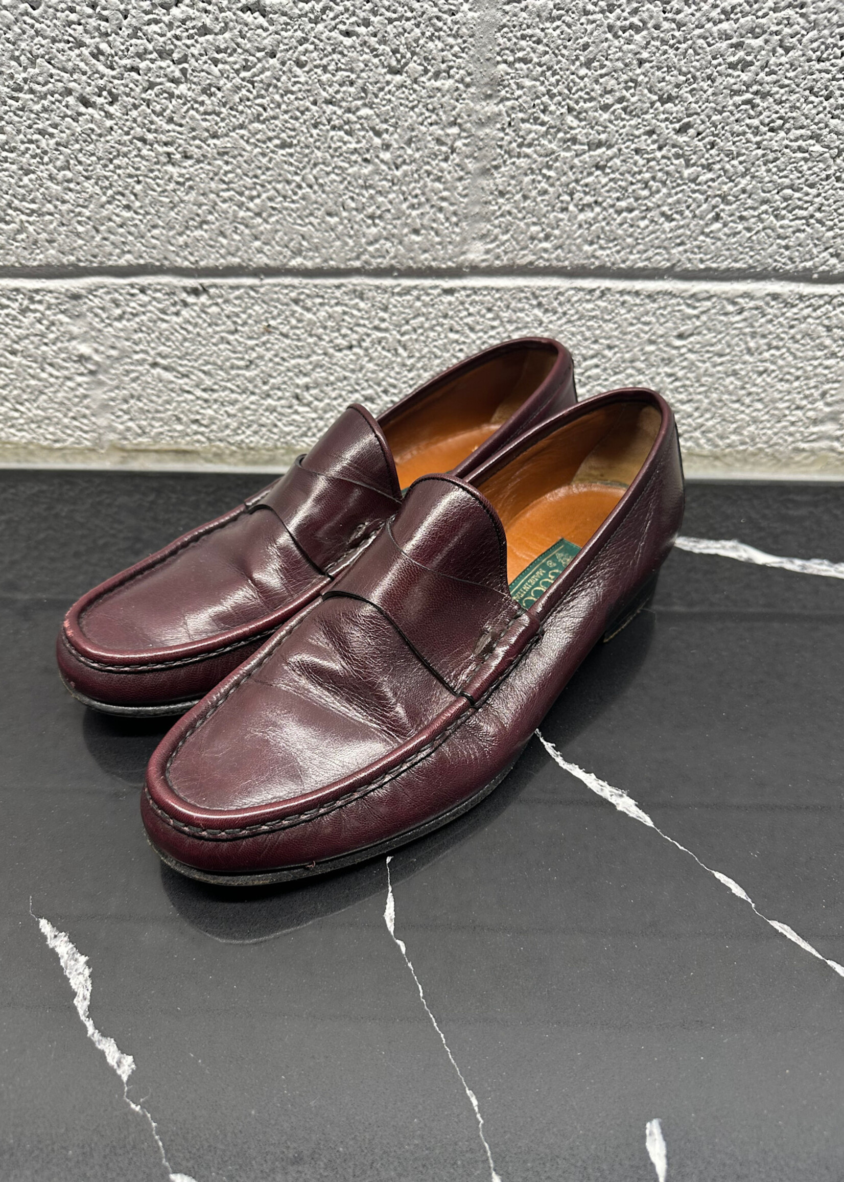 Gucci Vintage Maroon Leather Loafers 42/9