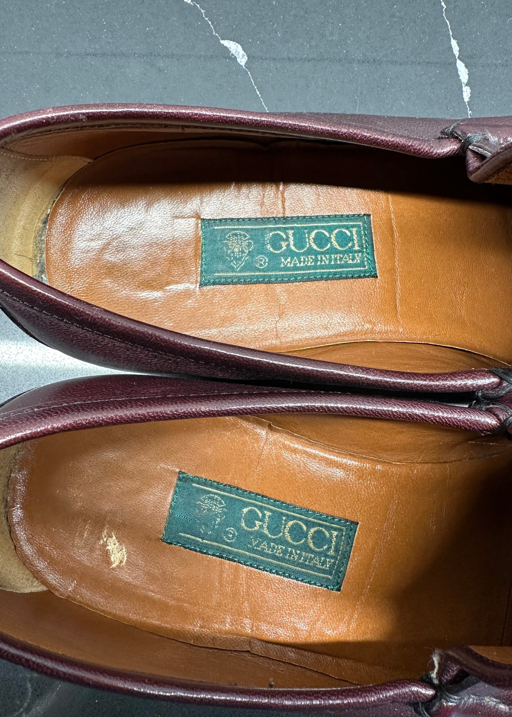 Gucci Vintage Maroon Leather Loafers 42/9