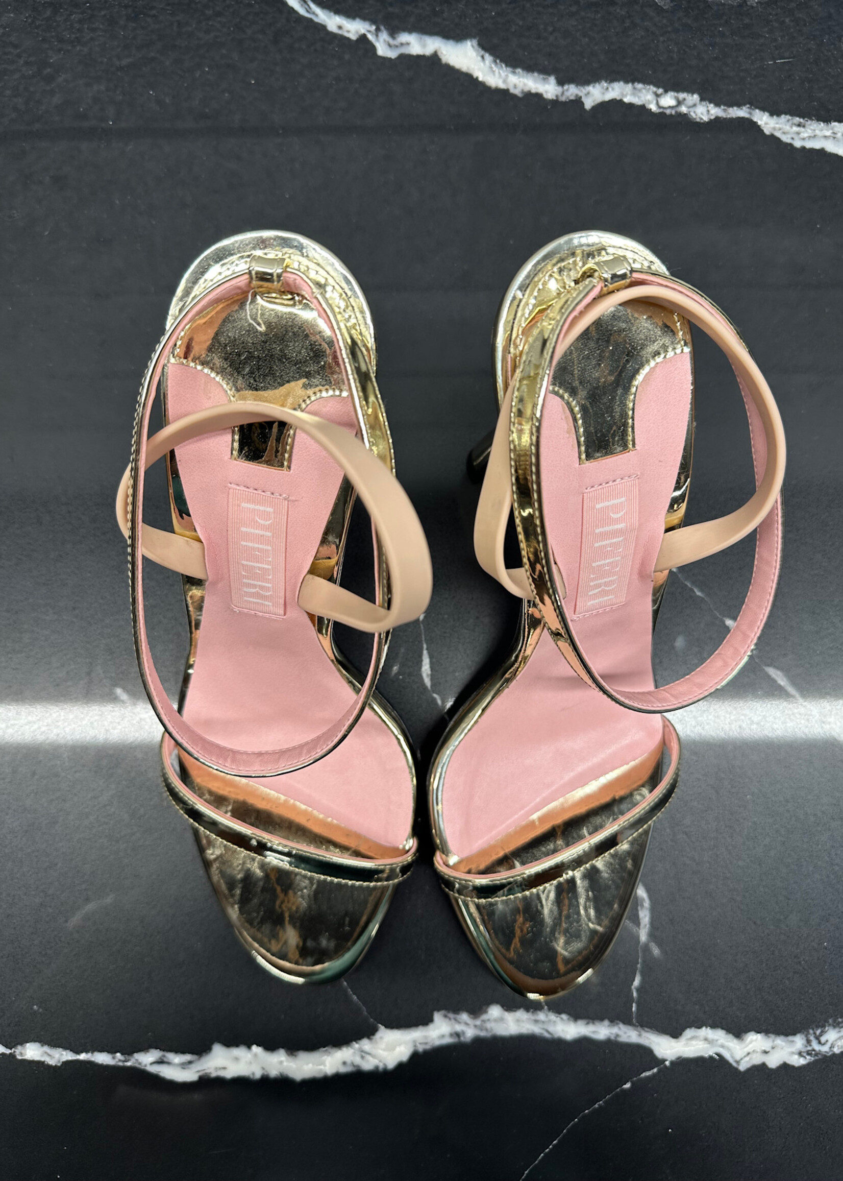 Piferi Gold Pumps Fem 9  (Retail: $300+)