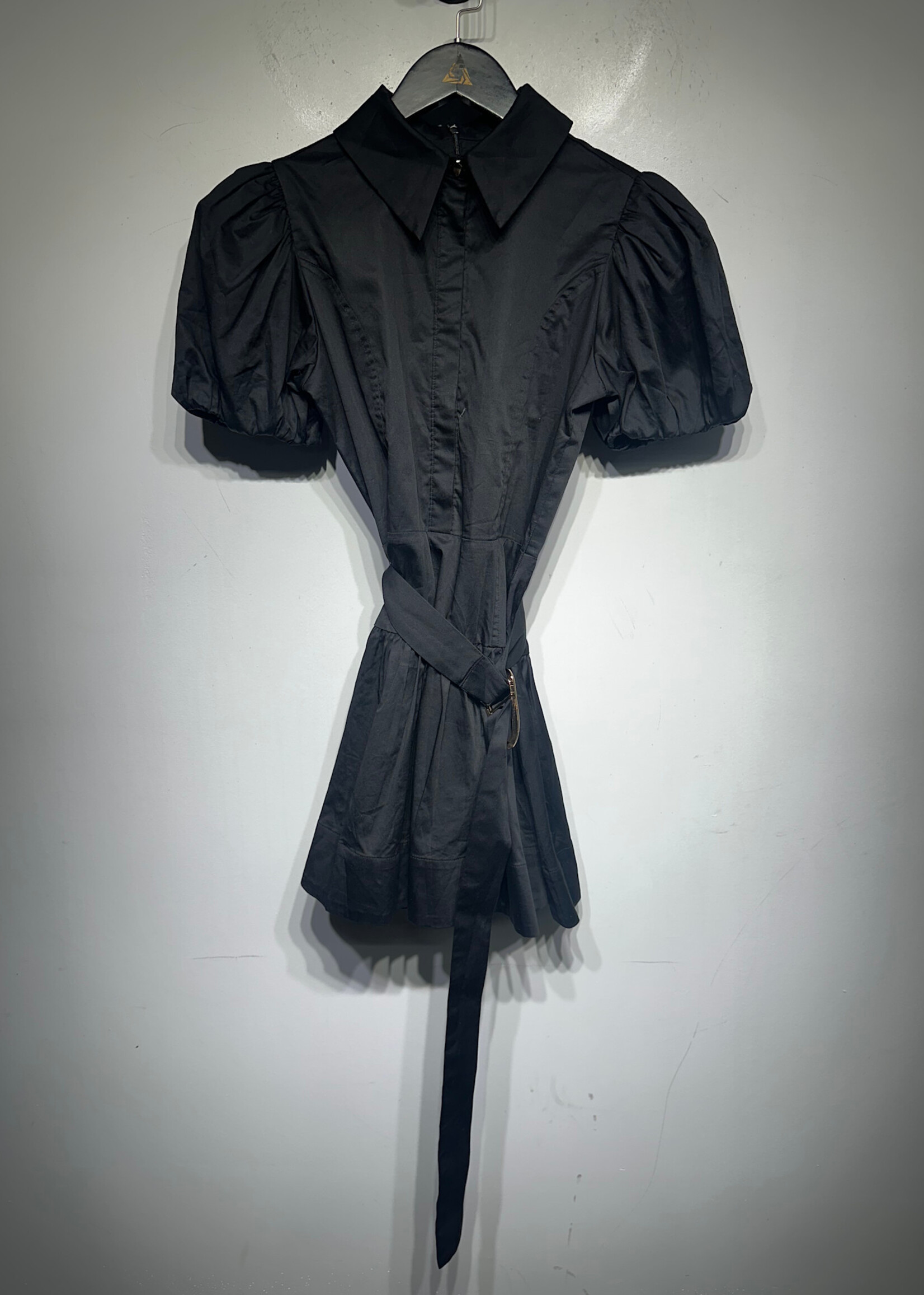 Aureta Black Puff Sleeve Dress XS