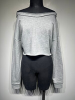 ALO GREY CUTOFF SWEATSHIRT XS