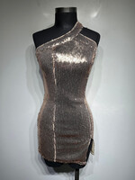 SUPERDOWN GOLD SEQUIN DRESS