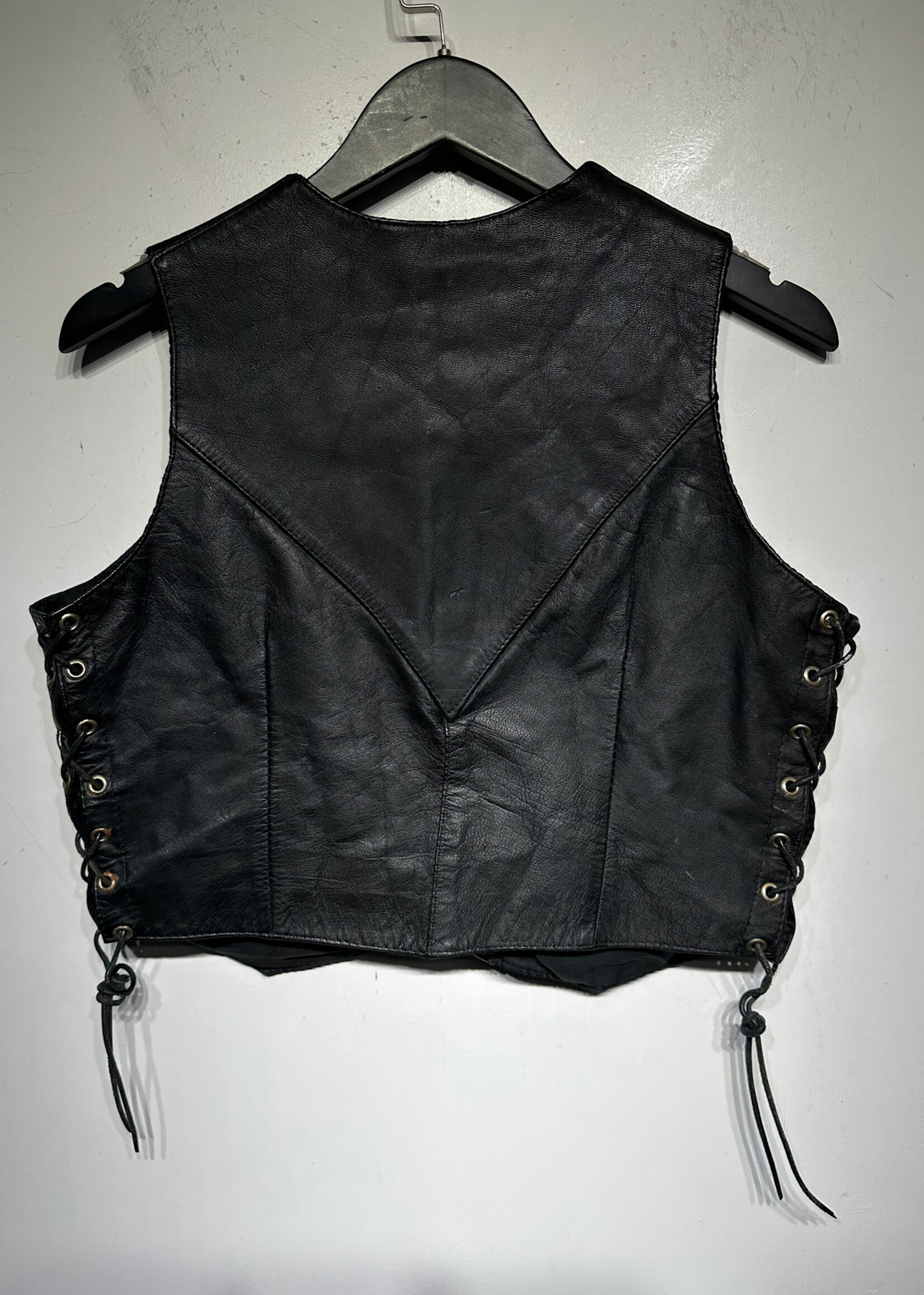 SILVER BIKE LEATHER VEST L FEM