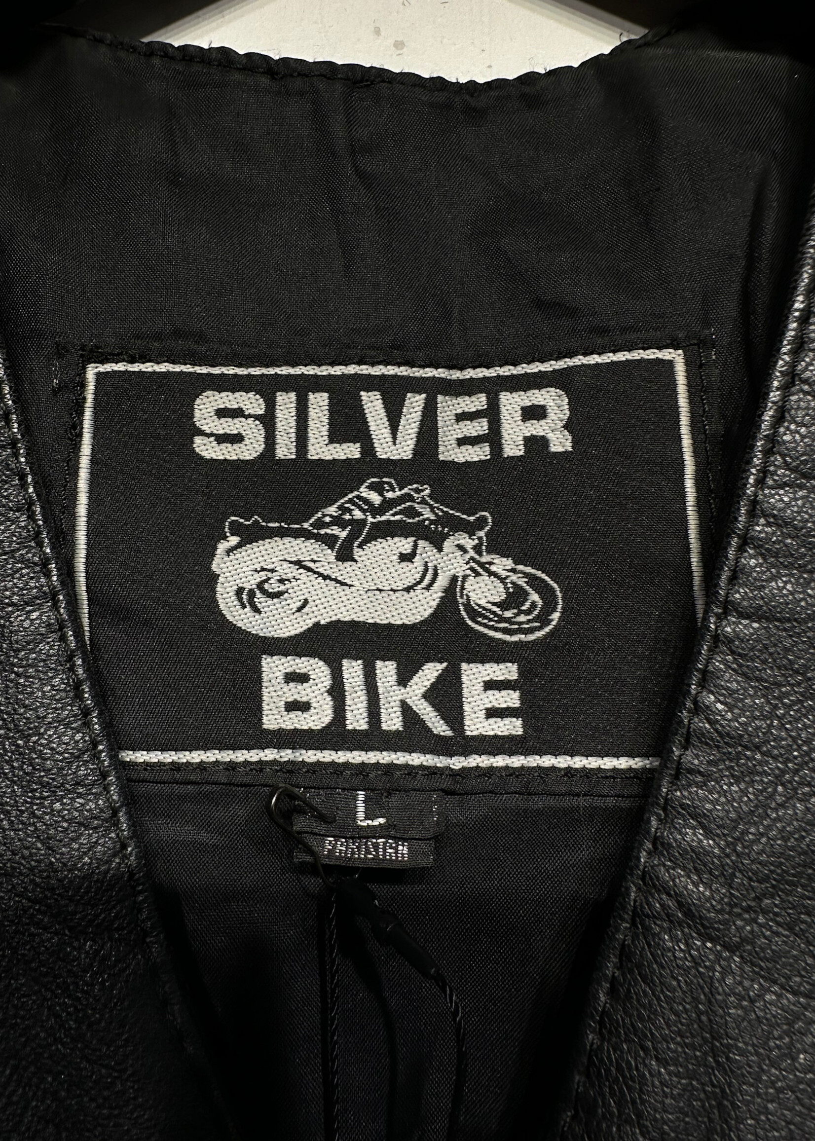 SILVER BIKE LEATHER VEST L FEM