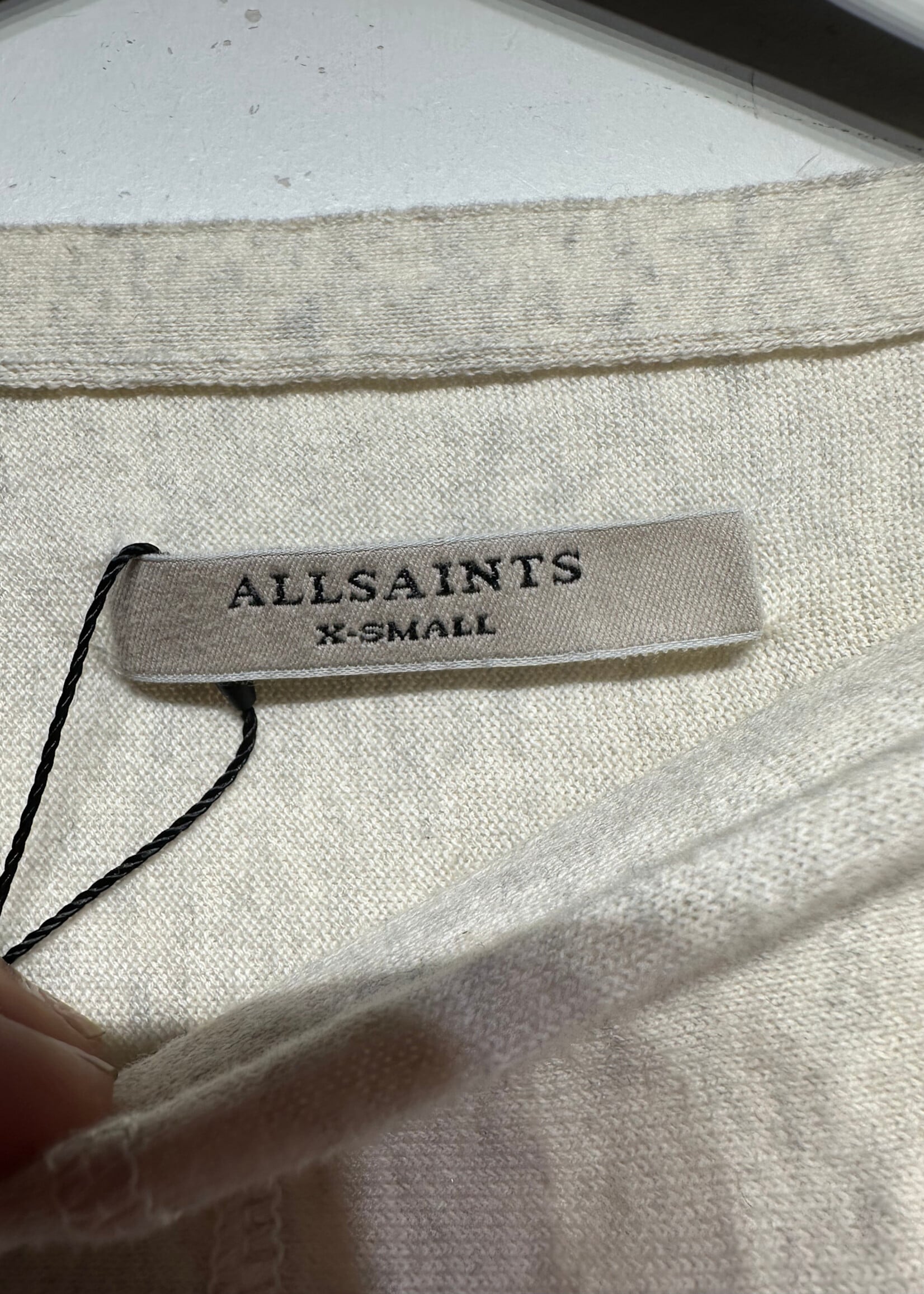 All Saints Cream Wide Neck LS XS