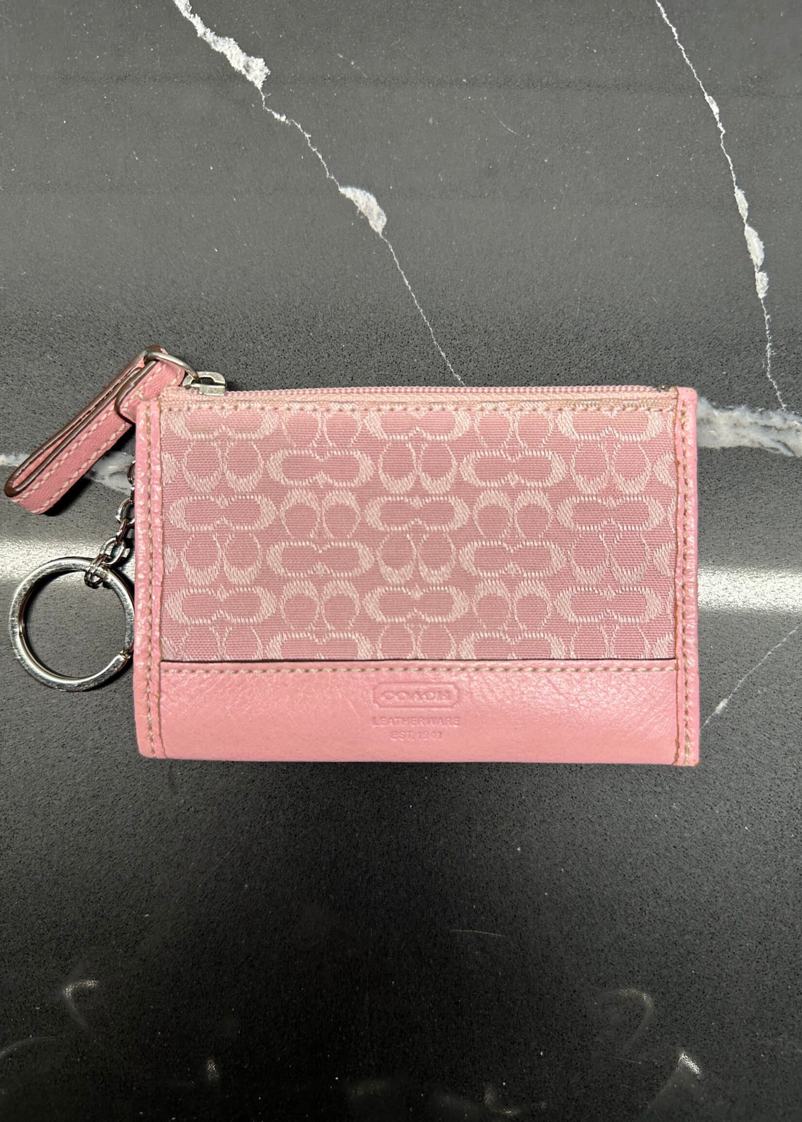Coach Pink Y2K Monogram Mini Coin Wallet OS