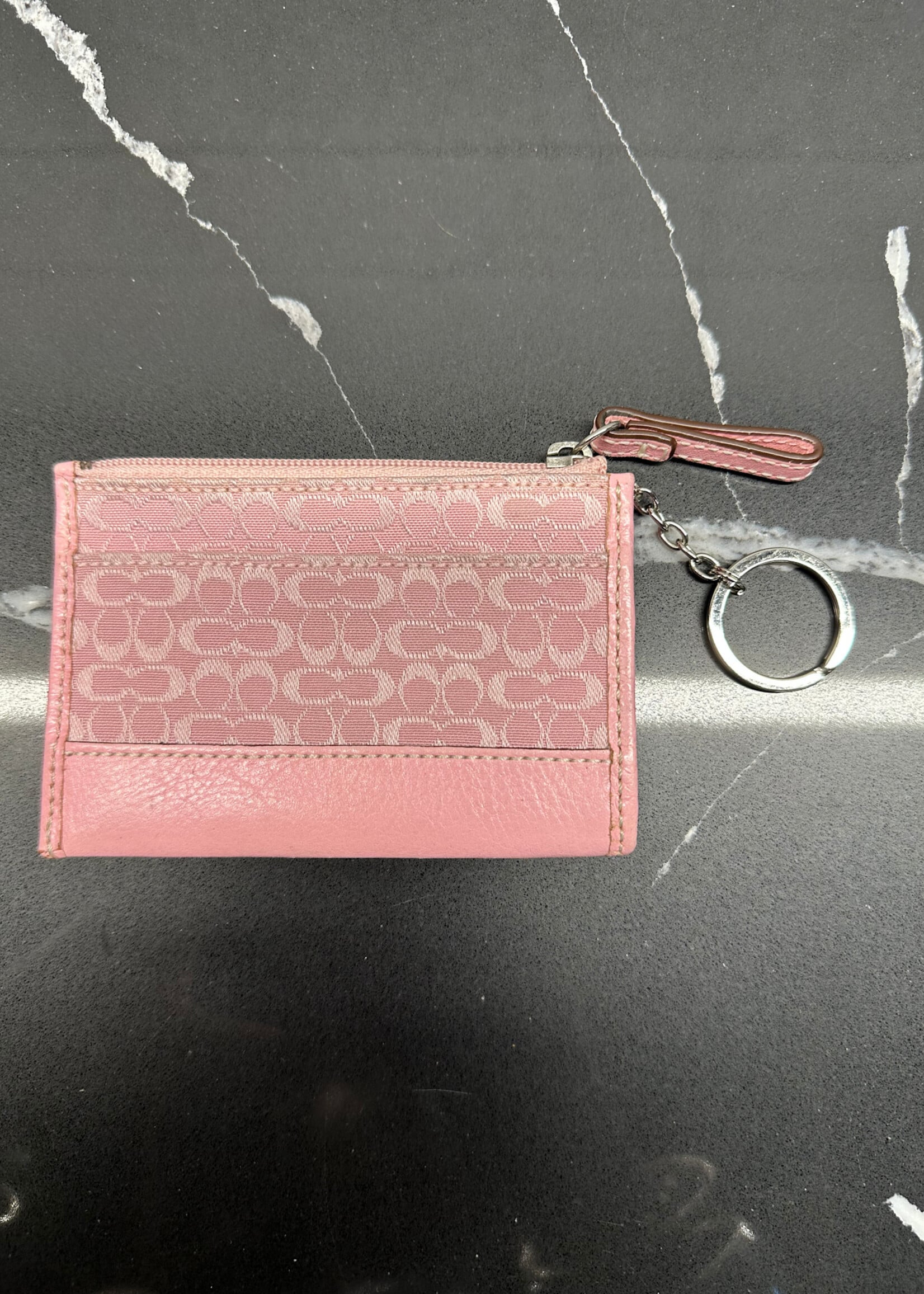 Coach Pink Y2K Monogram Mini Coin Wallet OS